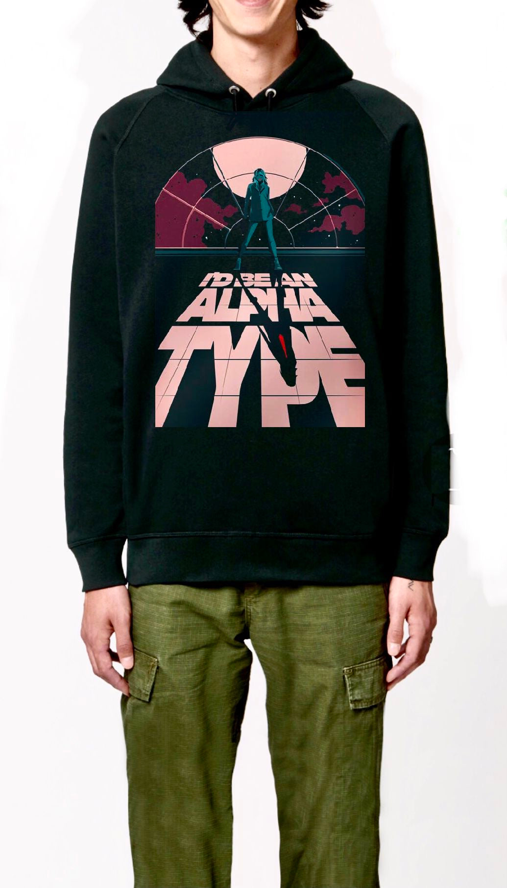 I’d Be An Alpha Type Black Hoodie