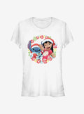 Lilo Stitch Hawaiian Floral Wreath Girls T Shirt T Shirt Trending US Fan Art Style