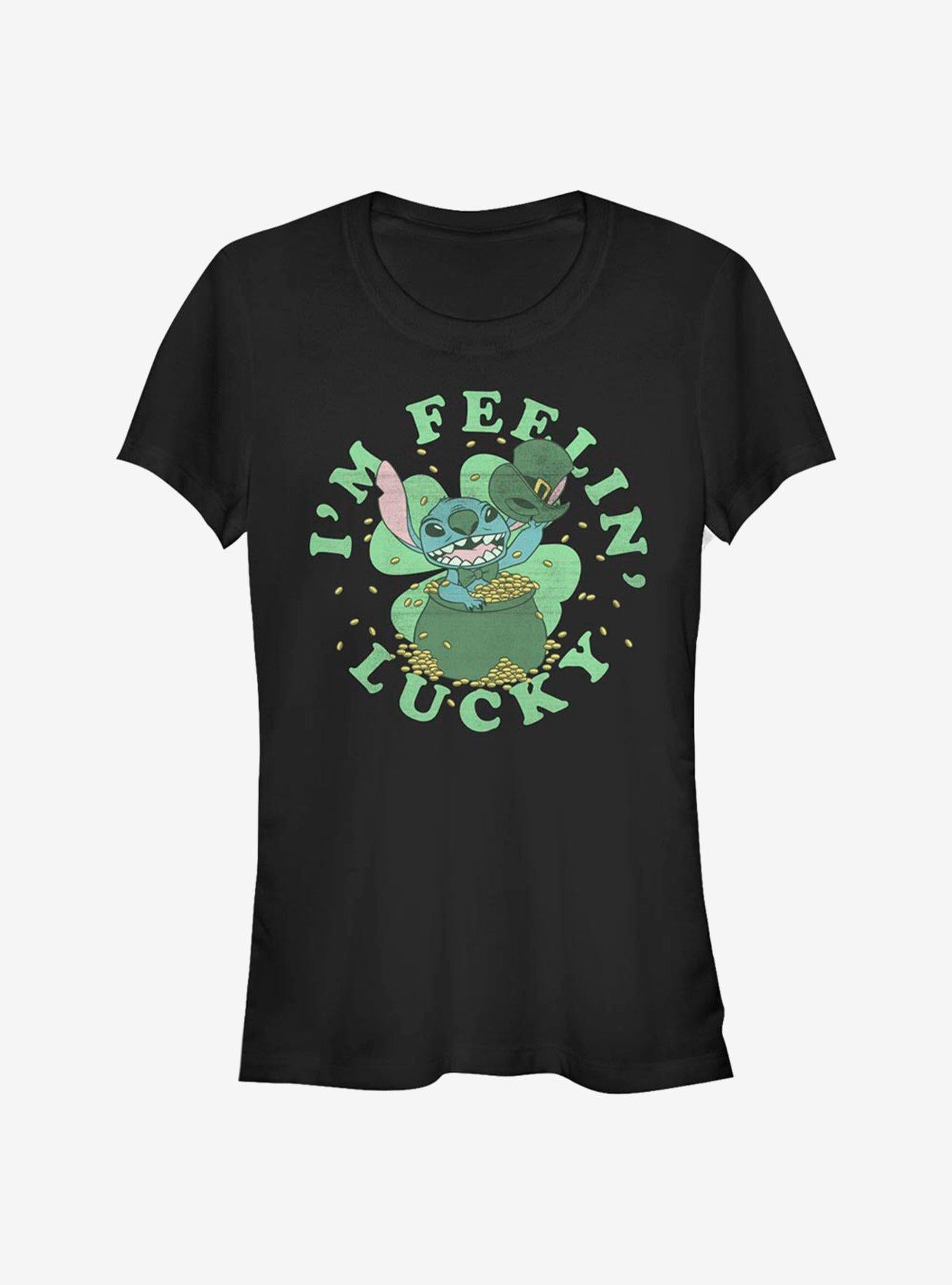 Lilo Stitch I m Feelin Lucky Girls T Shirt T Shirt Premium Print Daily Wear