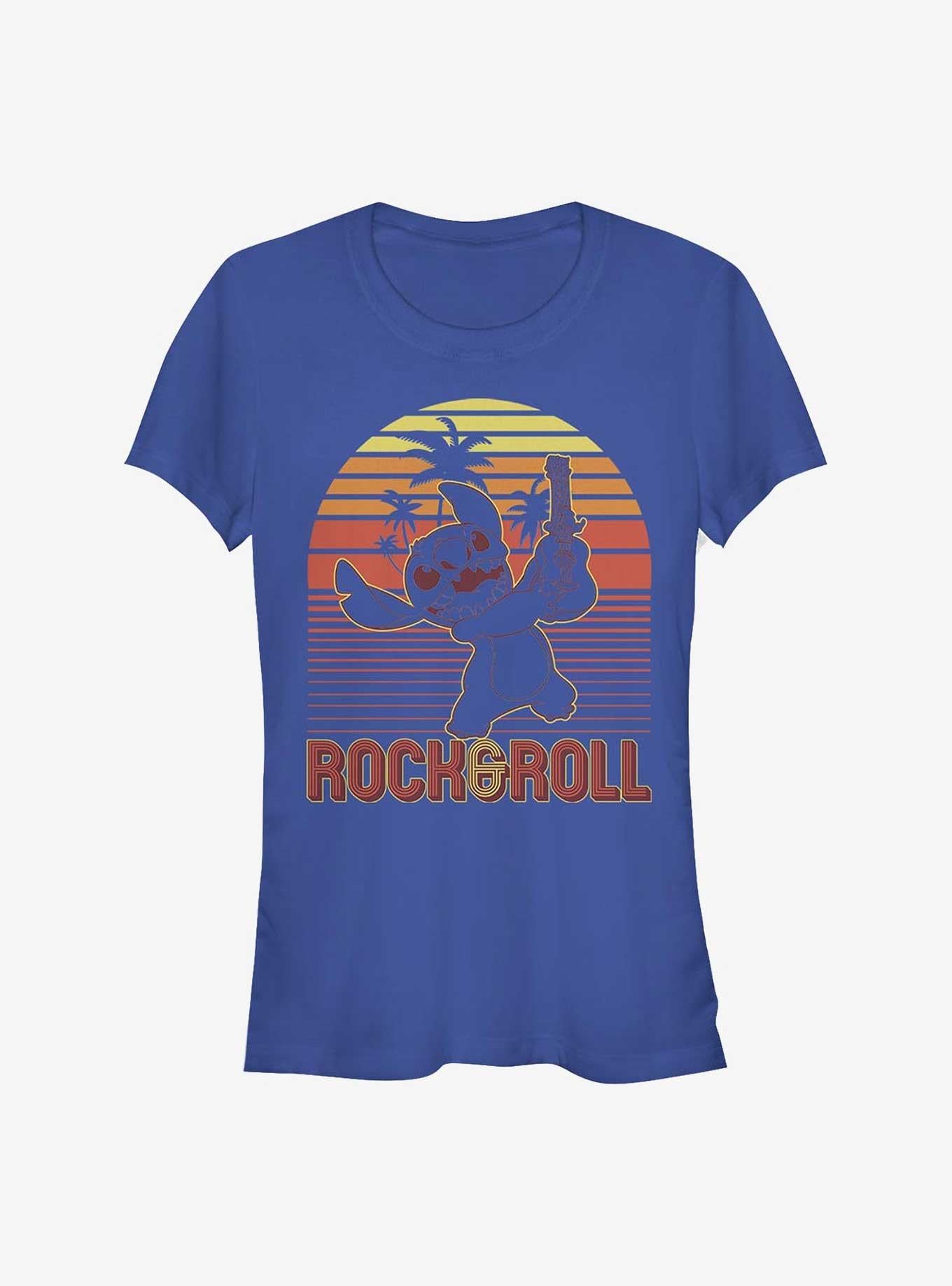 Lilo And Stitch Sunset Rock And Roll Girls T Shirt T Shirt High Search Demand Bold Graphic