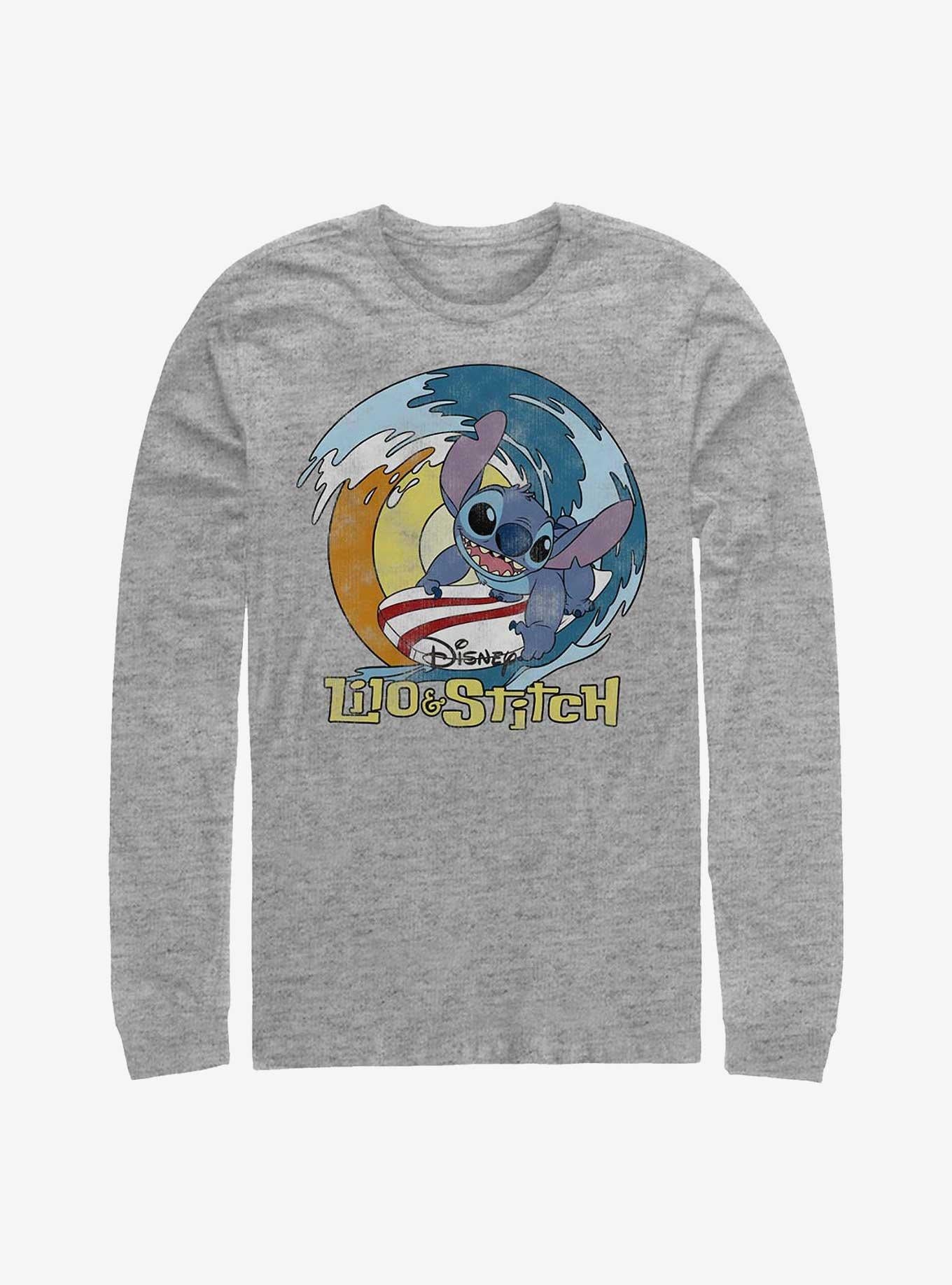 Lilo Stitch Catch A Wave Long Sleeve T Shirt Long Sleeve T Shirt Premium Print Daily Wear