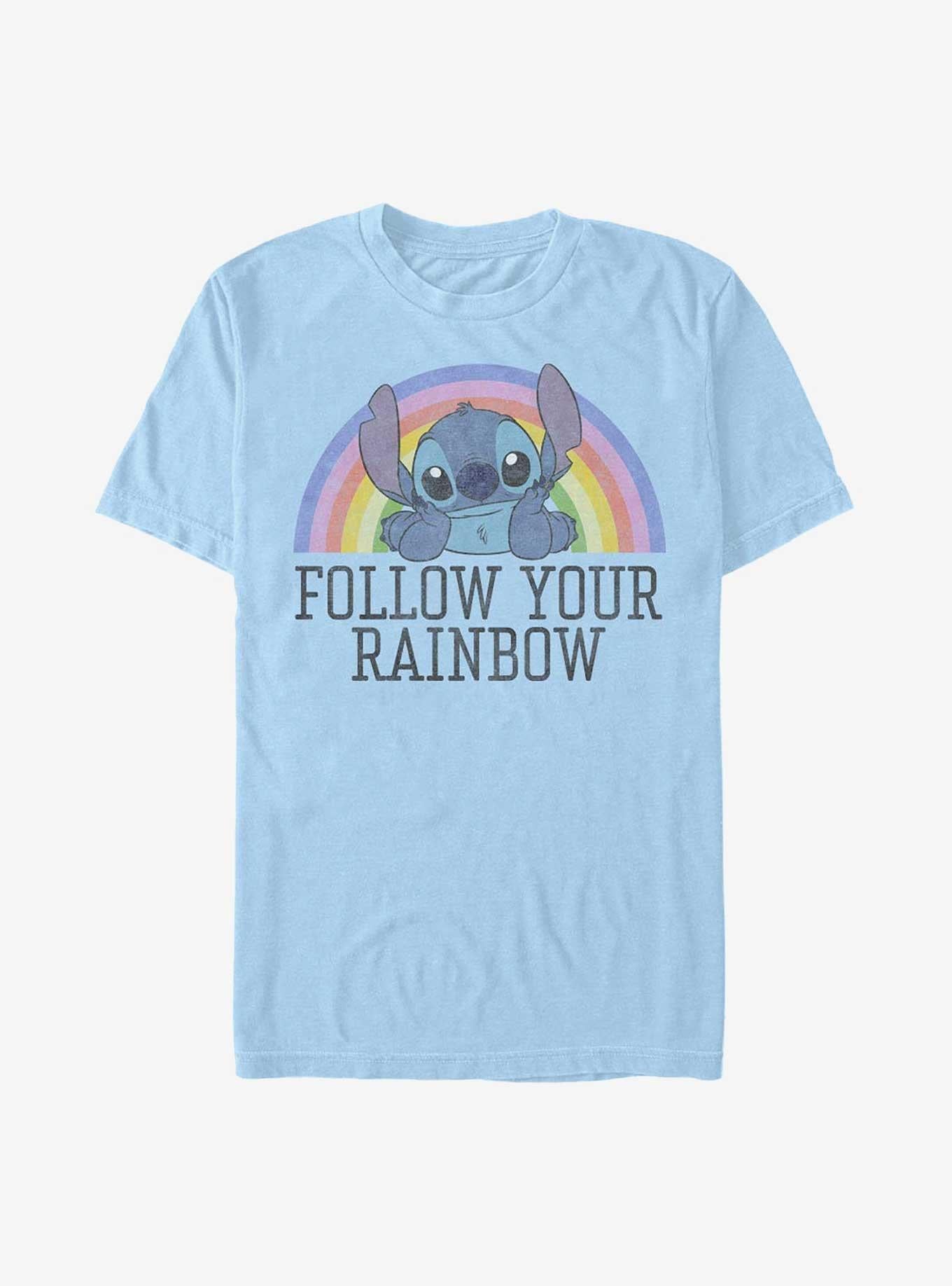 Lilo Stitch Follow Your Rainbow T Shirt T Shirt Streetwear Style Modern Aesthetic