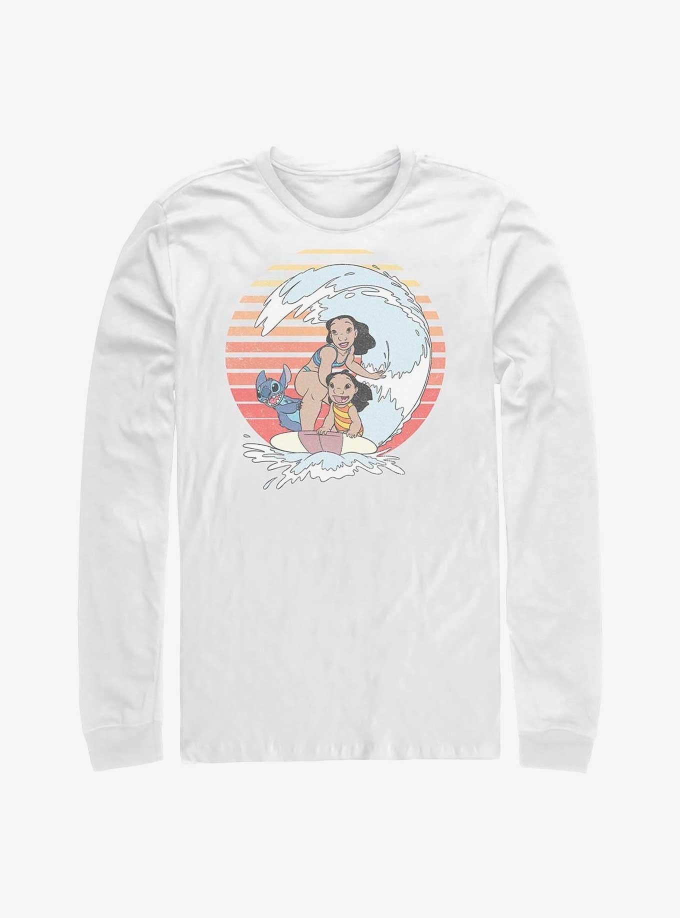 Lilo Stitch Family Surfing Long Sleeve T Shirt Long Sleeve T Shirt High Search Demand Bold Graphic