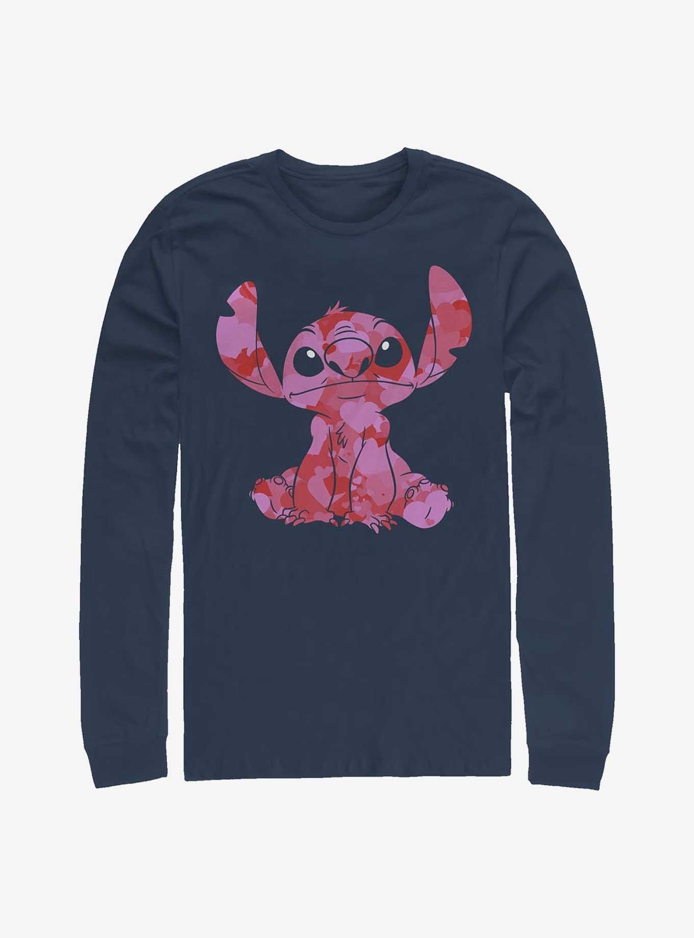 Lilo Stitch Heart Fill Long Sleeve T Shirt Long Sleeve T Shirt Comfort Fit Gift Ready