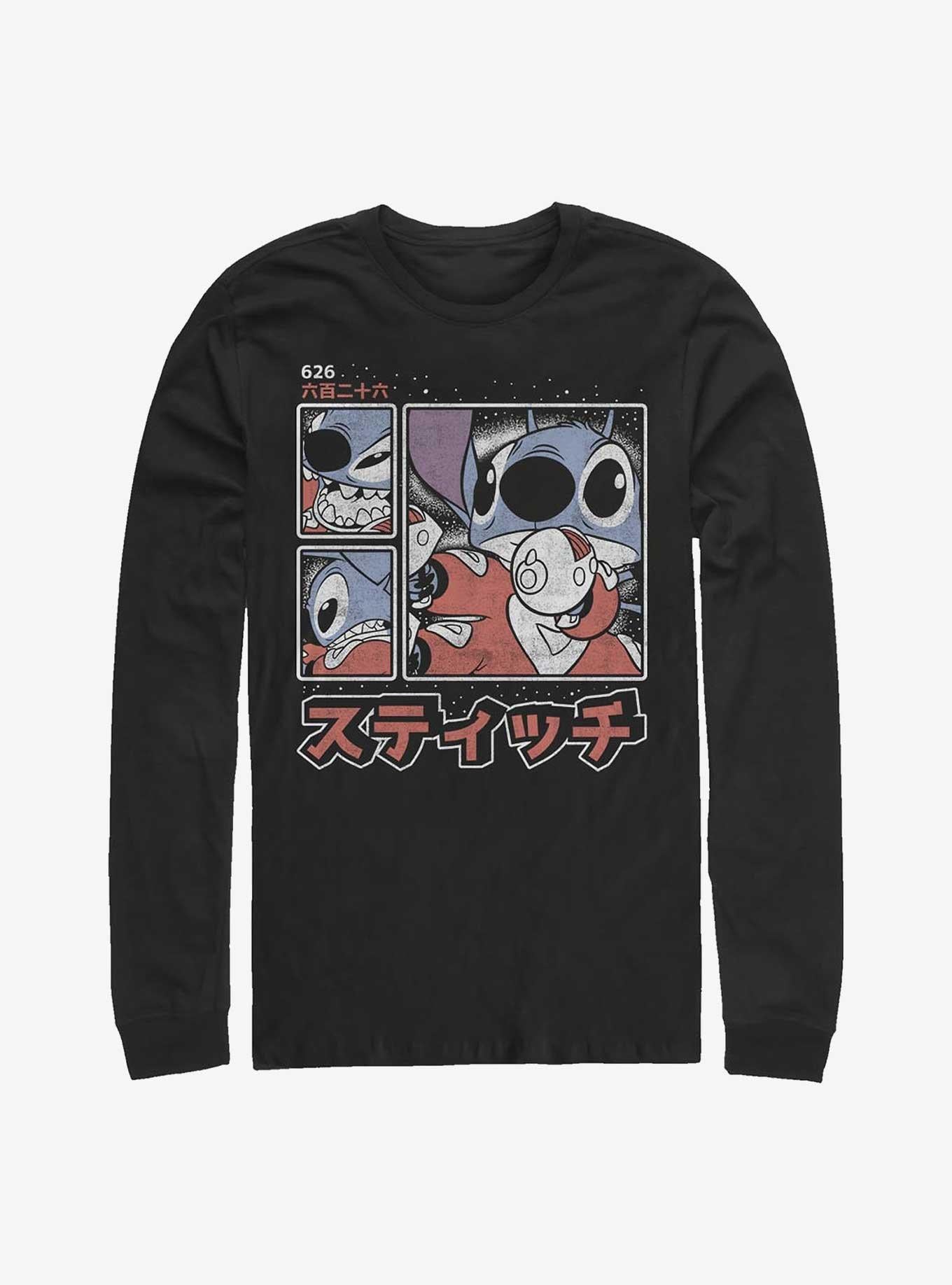 Lilo Stitch Japanese Text Long Sleeve T Shirt Long Sleeve T Shirt High Search Demand Bold Graphic