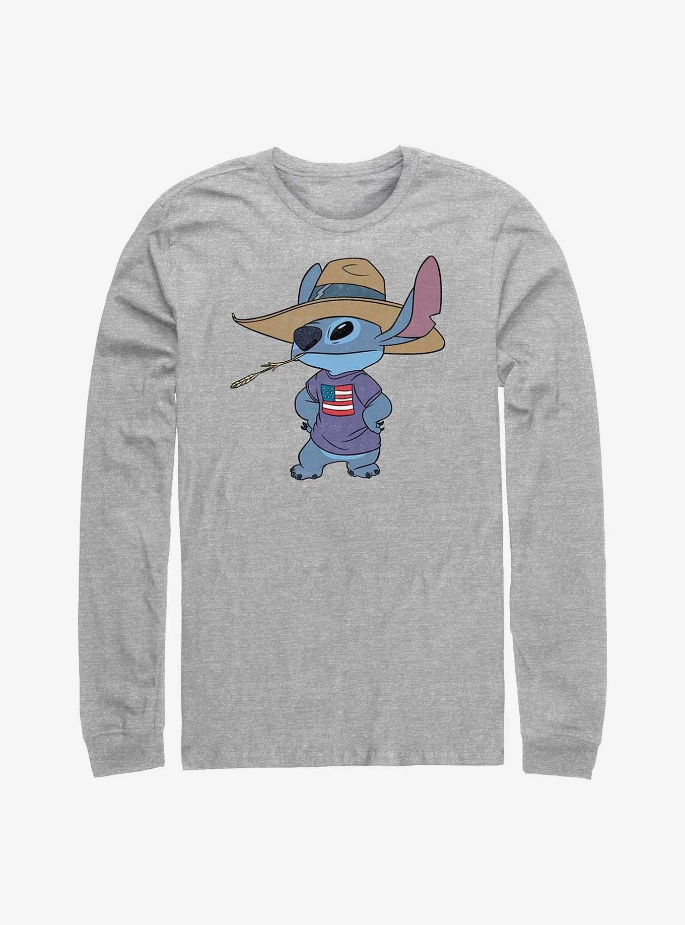 Lilo Stitch Howdy Stitch Long Sleeve T Shirt Long Sleeve T Shirt Streetwear Style Modern Aesthetic