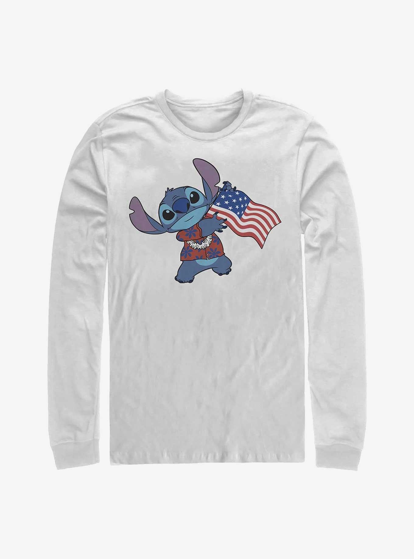 Lilo Stitch Tropic Stitch Flag Long Sleeve T Shirt Long Sleeve T Shirt Premium Print Daily Wear