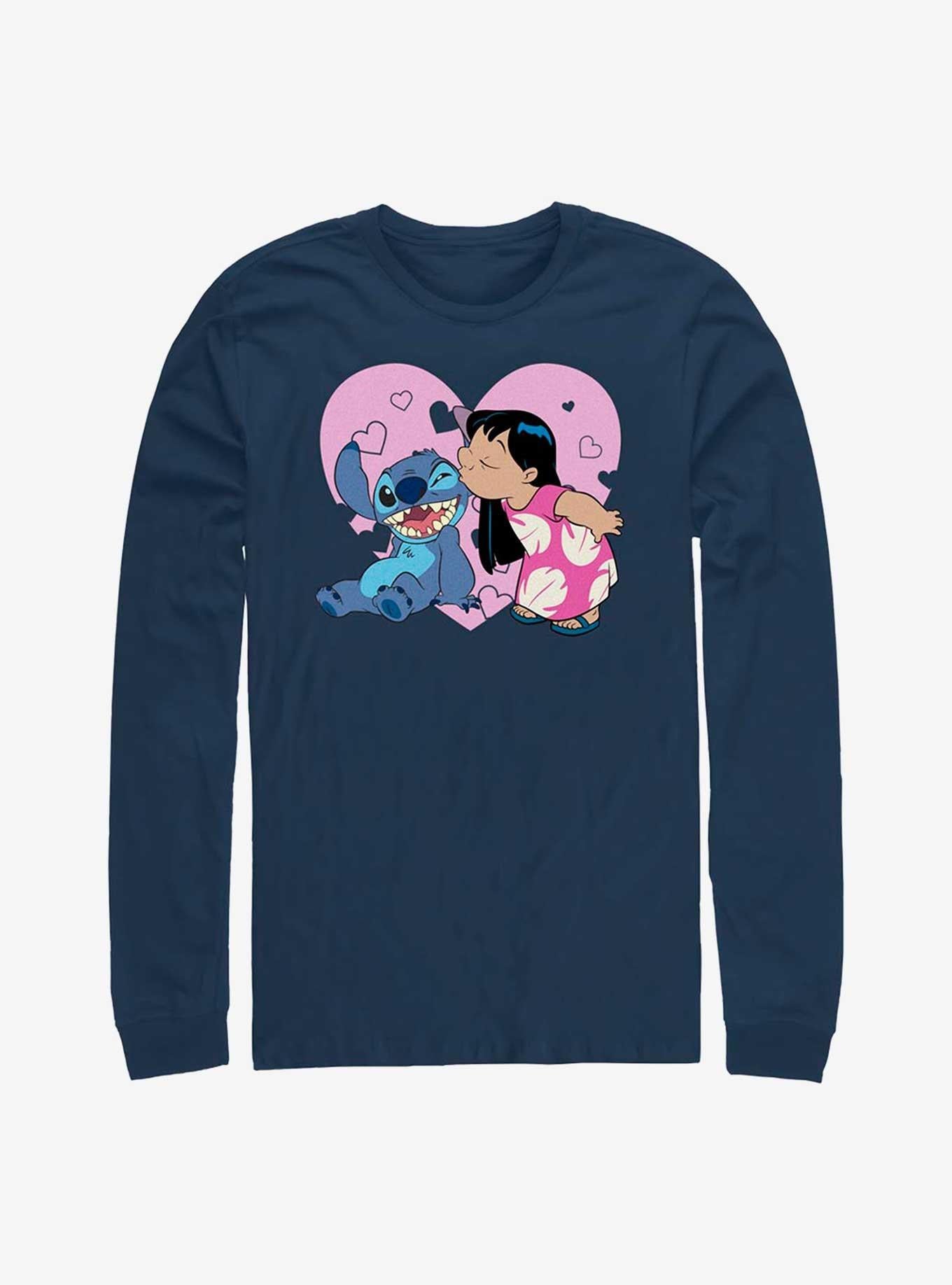 Lilo Stitch Kisses Long Sleeve T Shirt Long Sleeve T Shirt Comfort Fit Gift Ready