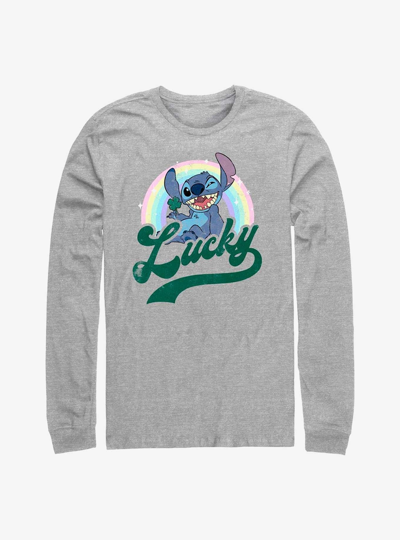 Lilo Stitch Lucky Rainbow Long Sleeve T Shirt Long Sleeve T Shirt Premium Print Daily Wear