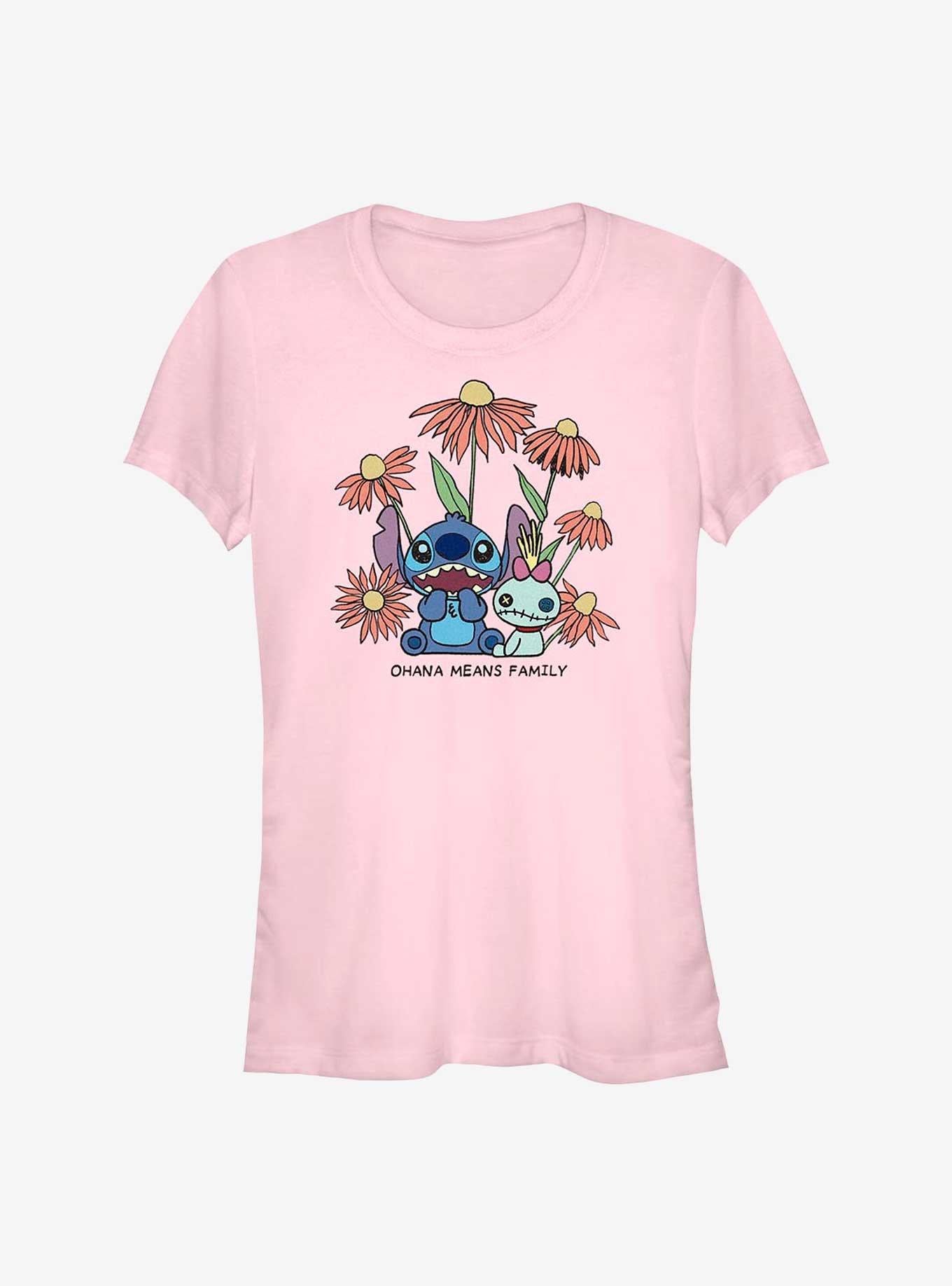 Lilo Stitch Chibi Floral Girls T Shirt T Shirt Streetwear Style Modern Aesthetic