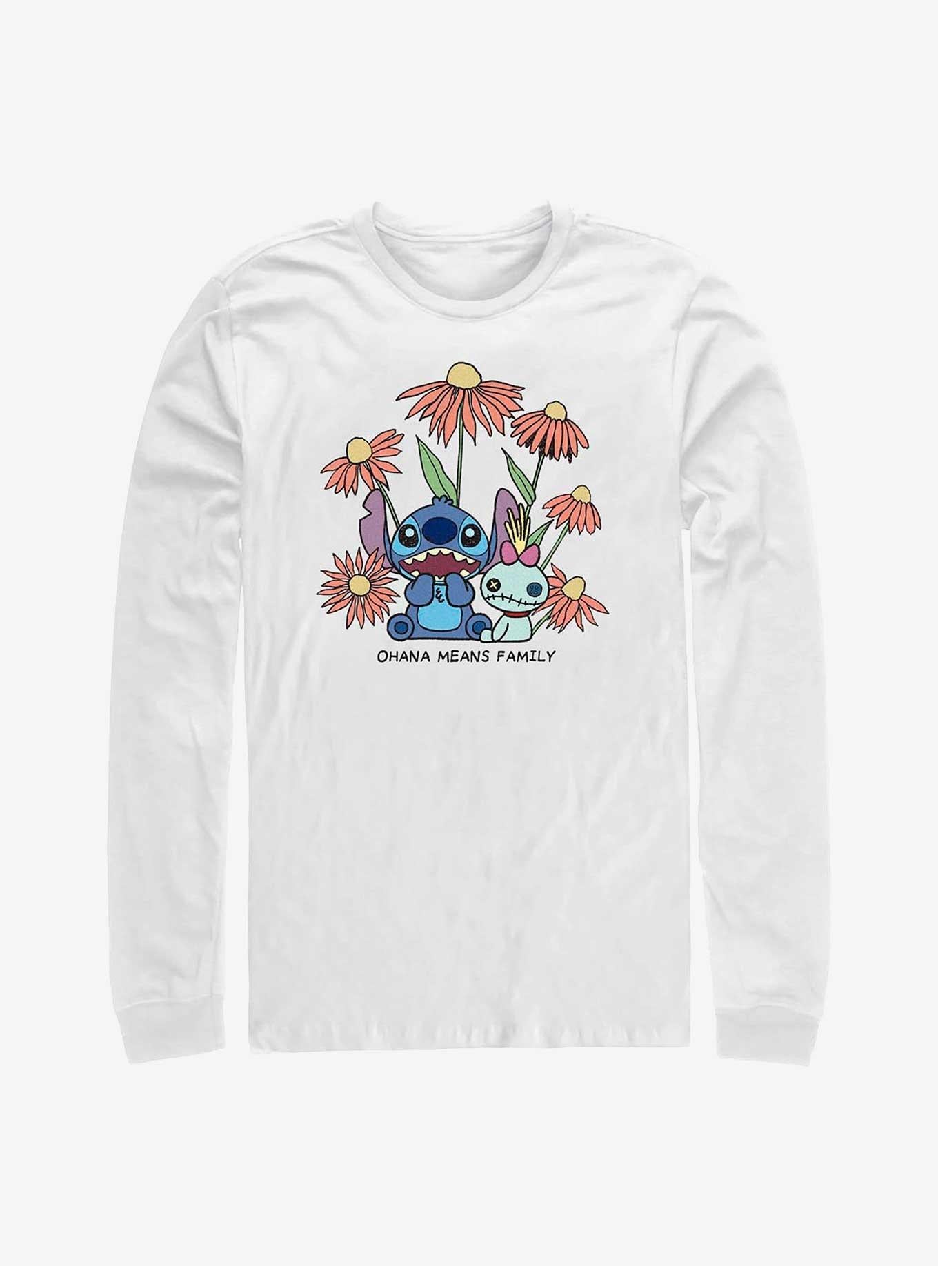 Lilo Stitch Chibi Floral Long Sleeve T Shirt Long Sleeve T Shirt High Search Demand Bold Graphic