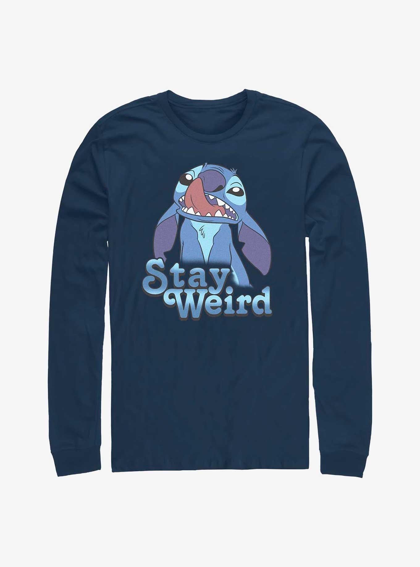 Lilo Stitch Stay Weird Long Sleeve T Shirt Long Sleeve T Shirt High Search Demand Bold Graphic