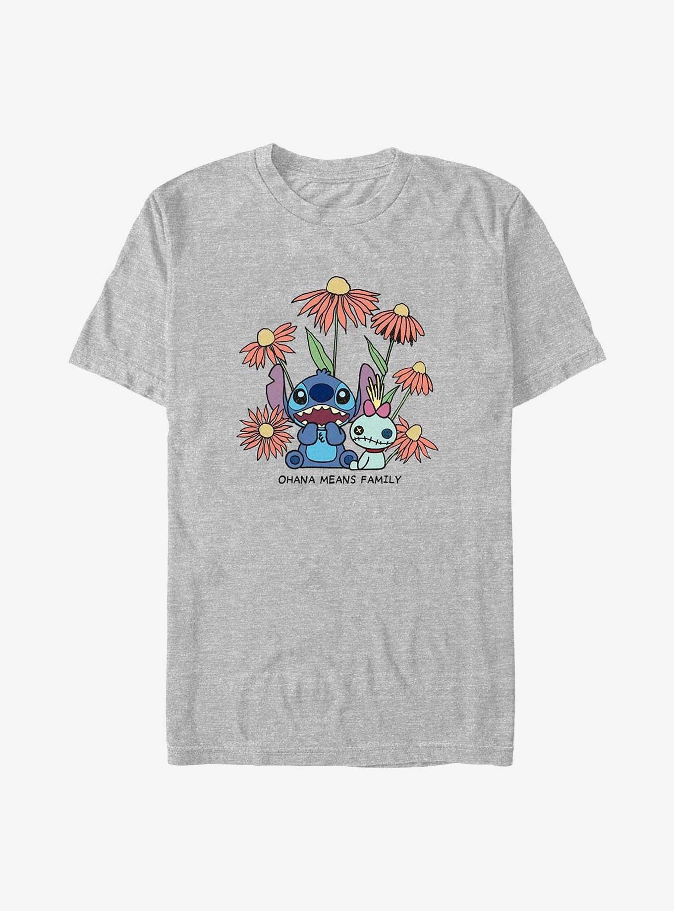 Lilo Stitch Chibi Floral T Shirt T Shirt Streetwear Style Modern Aesthetic