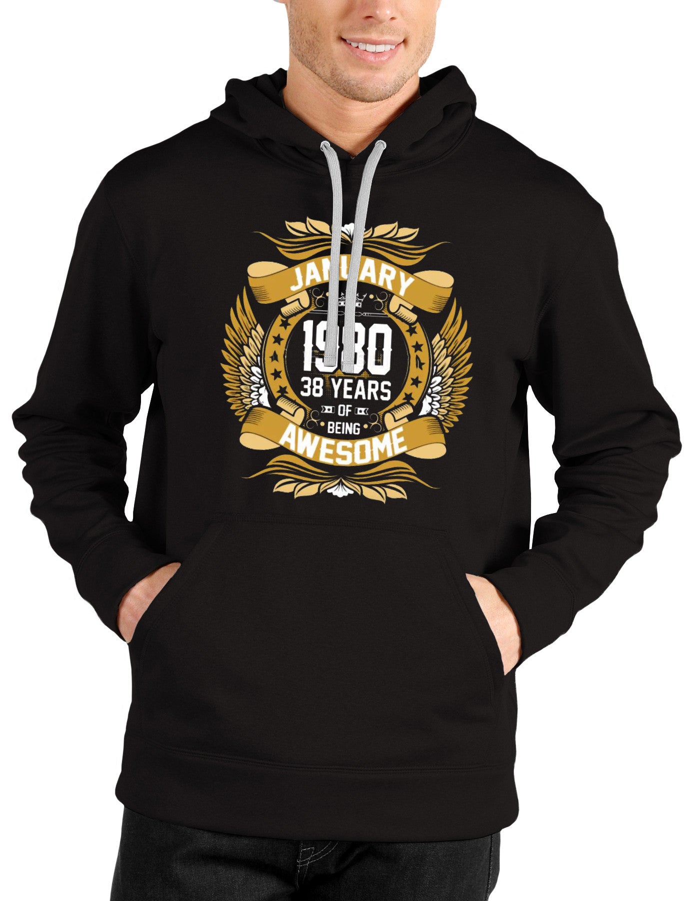 January 1980 38 Years Of Being Awesome Black Hoodie