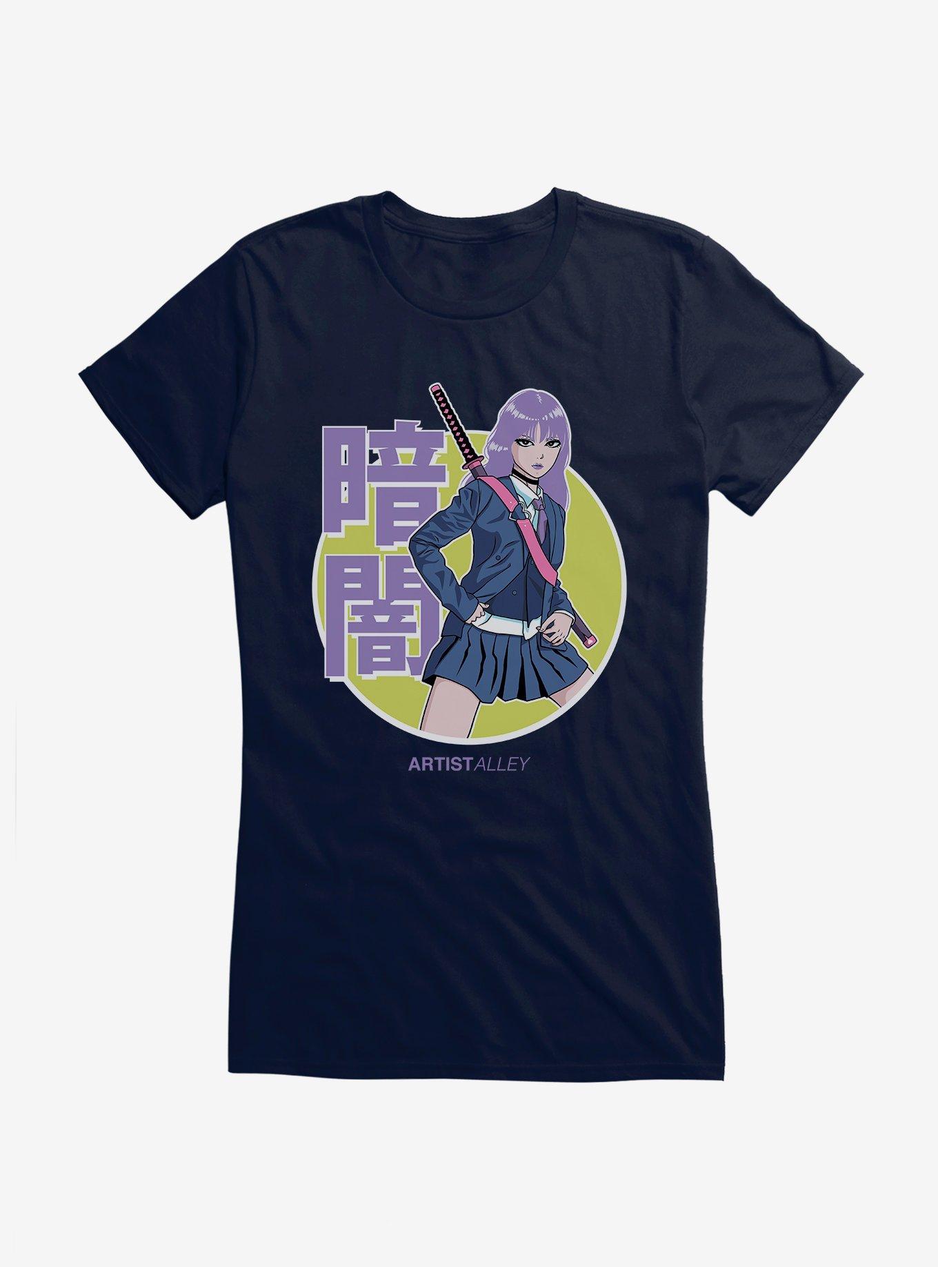 Artist Alley Anime Girl Darkness Girls T Shirt T Shirt Comfort Fit Urban Look