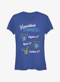 Lilo Stitch Hanukkah List Girls T Shirt T Shirt Premium Print Daily Wear
