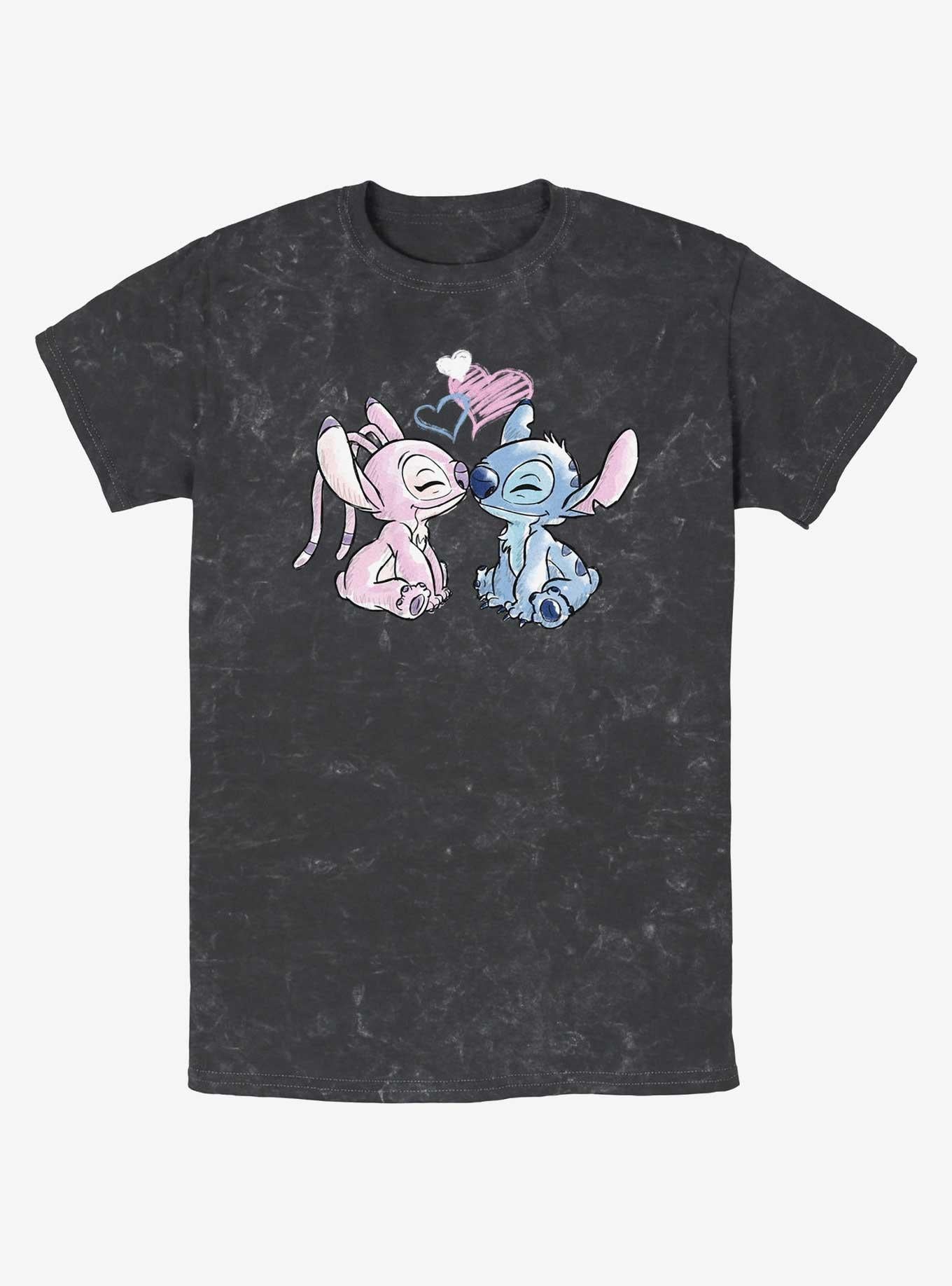 Lilo Stitch Angel Loves Stitch Mineral Wash T Shirt T Shirt Trending US Fan Art Style