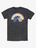 Lilo Stitch Angel Stitch Love Under The Rainbow Mineral Wash T Shirt T Shirt Premium Print Daily Wear