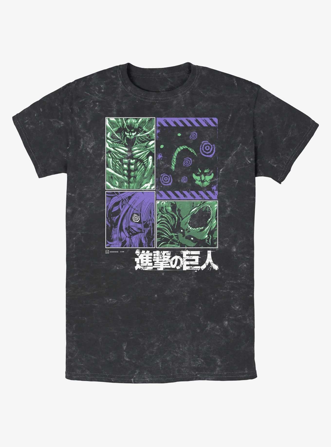 Attack On Titan Titans Manga Panels Mineral Wash T Shirt T Shirt Premium Print Urban Look