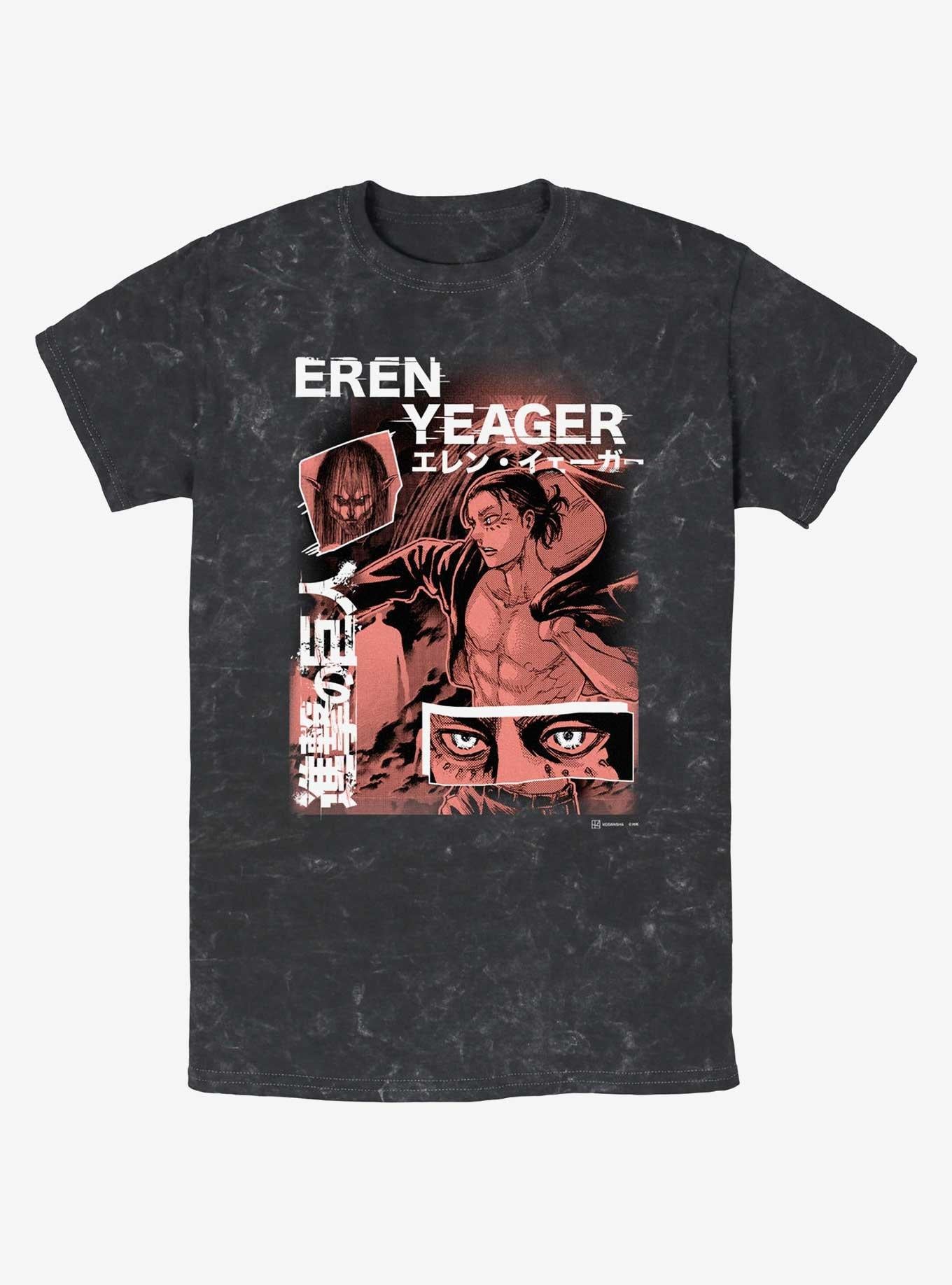 Attack On Titan Eren Yeager Collage Mineral Wash T Shirt T Shirt Premium Print Urban Look