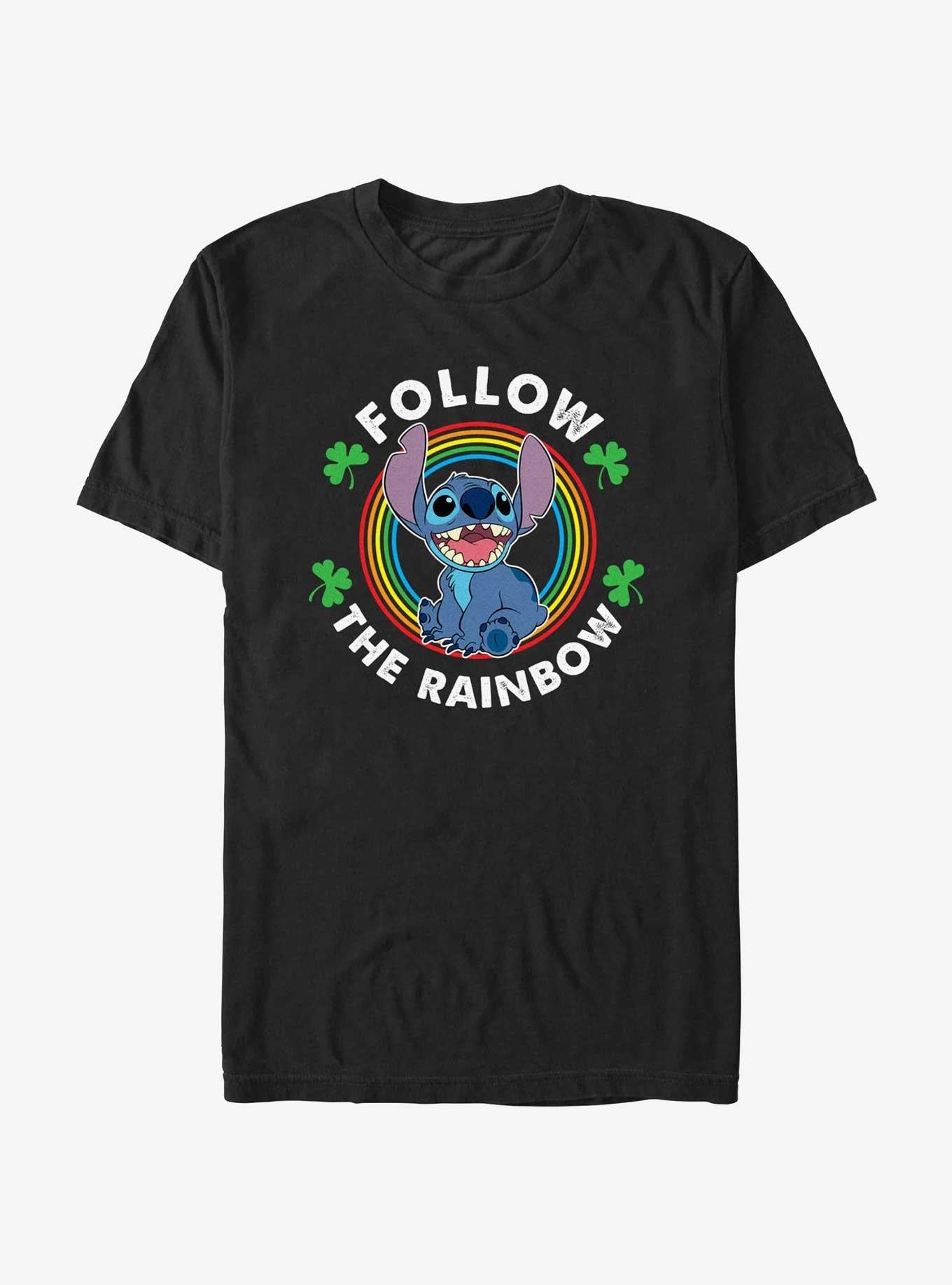 Lilo Stitch Follow The Rainbow T Shirt T Shirt Premium Print Daily Wear