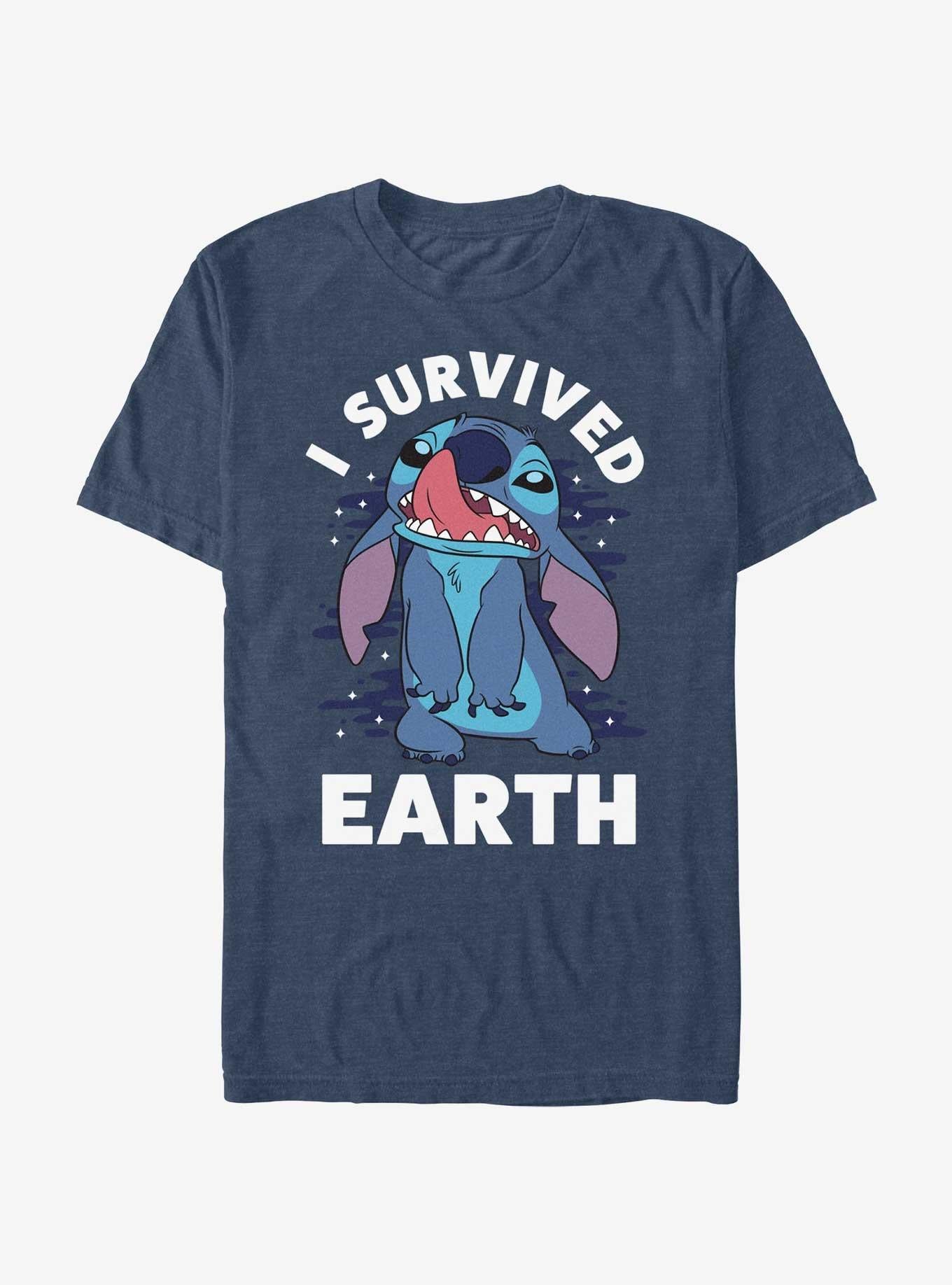 Lilo Stitch I Survived Earth T Shirt T Shirt Streetwear Style Modern Aesthetic