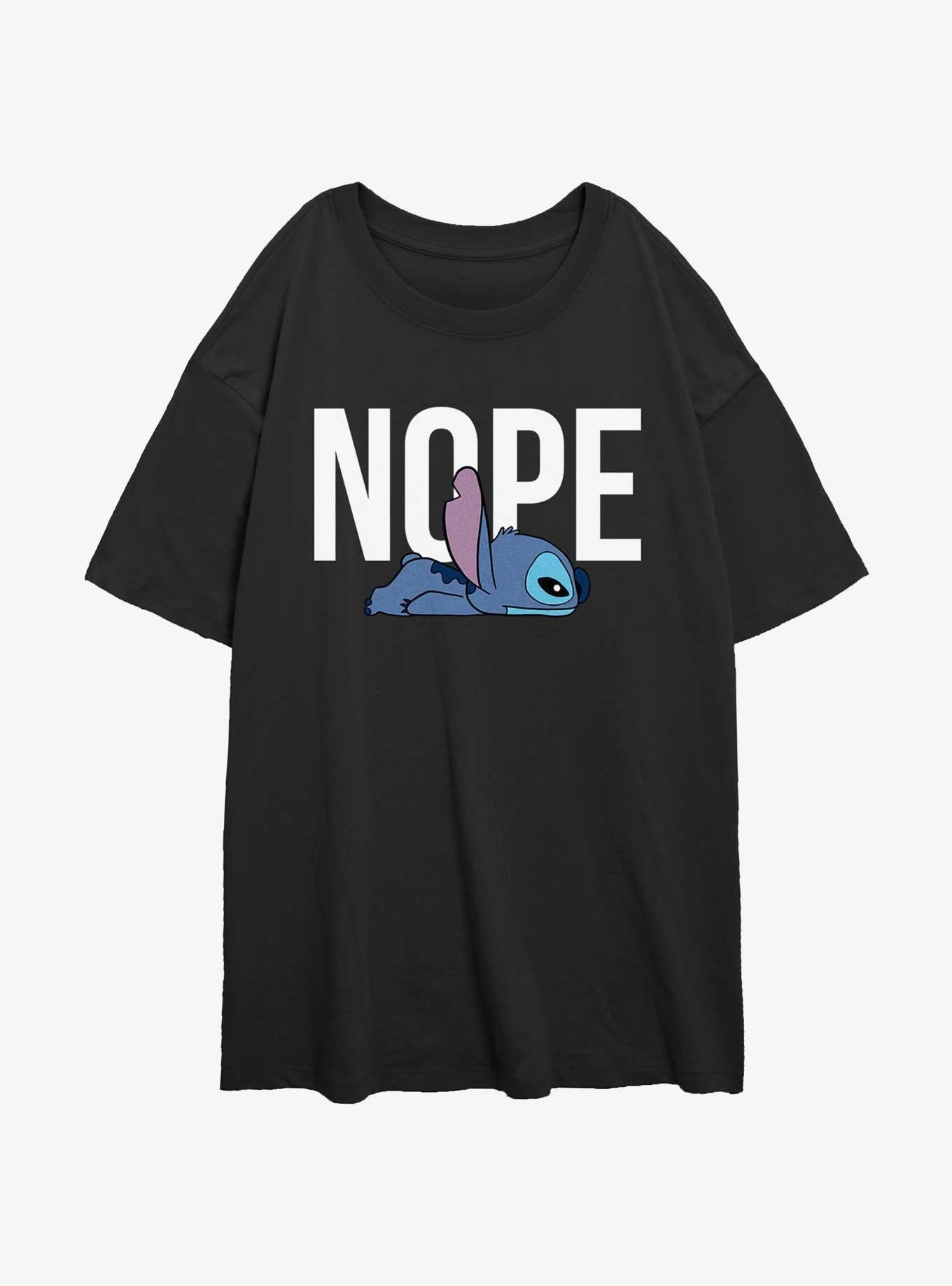 Lilo Stitch Nope Stitch Girls Oversized T Shirt T Shirt Trending US Fan Art Style