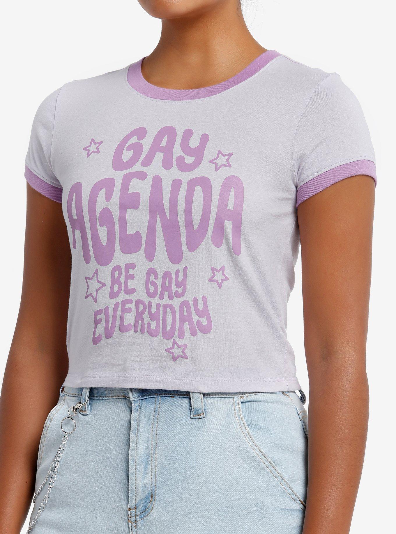 Gay Agenda Purple Ringer Baby T Shirt T Shirt Clean Design