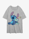 Lilo Stitch Hugging Scrump Girls Oversized T Shirt T Shirt Comfort Fit Gift Ready