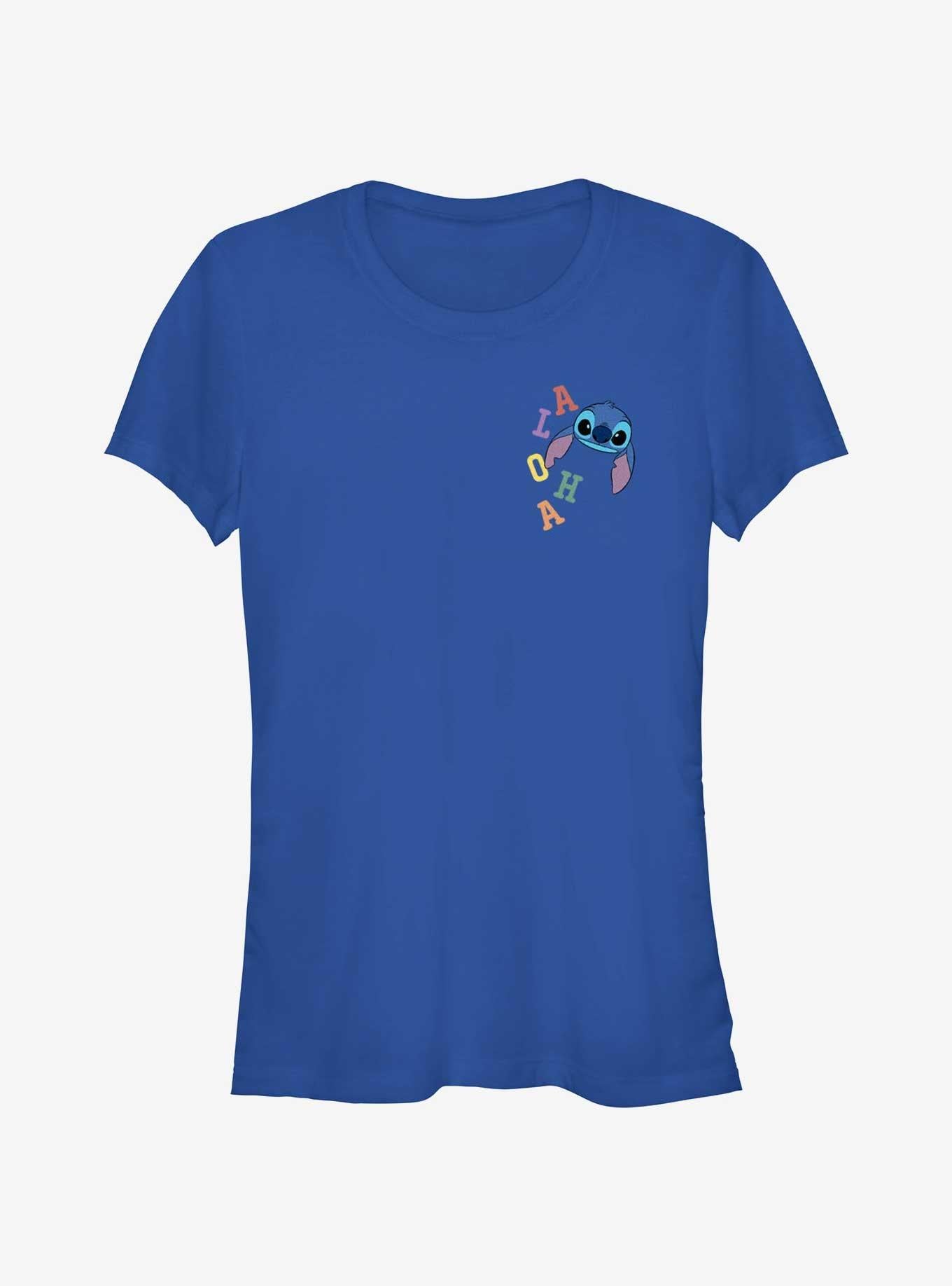 Lilo Stitch Colorful Aloha Pocket Girls T Shirt T Shirt Premium Print Daily Wear