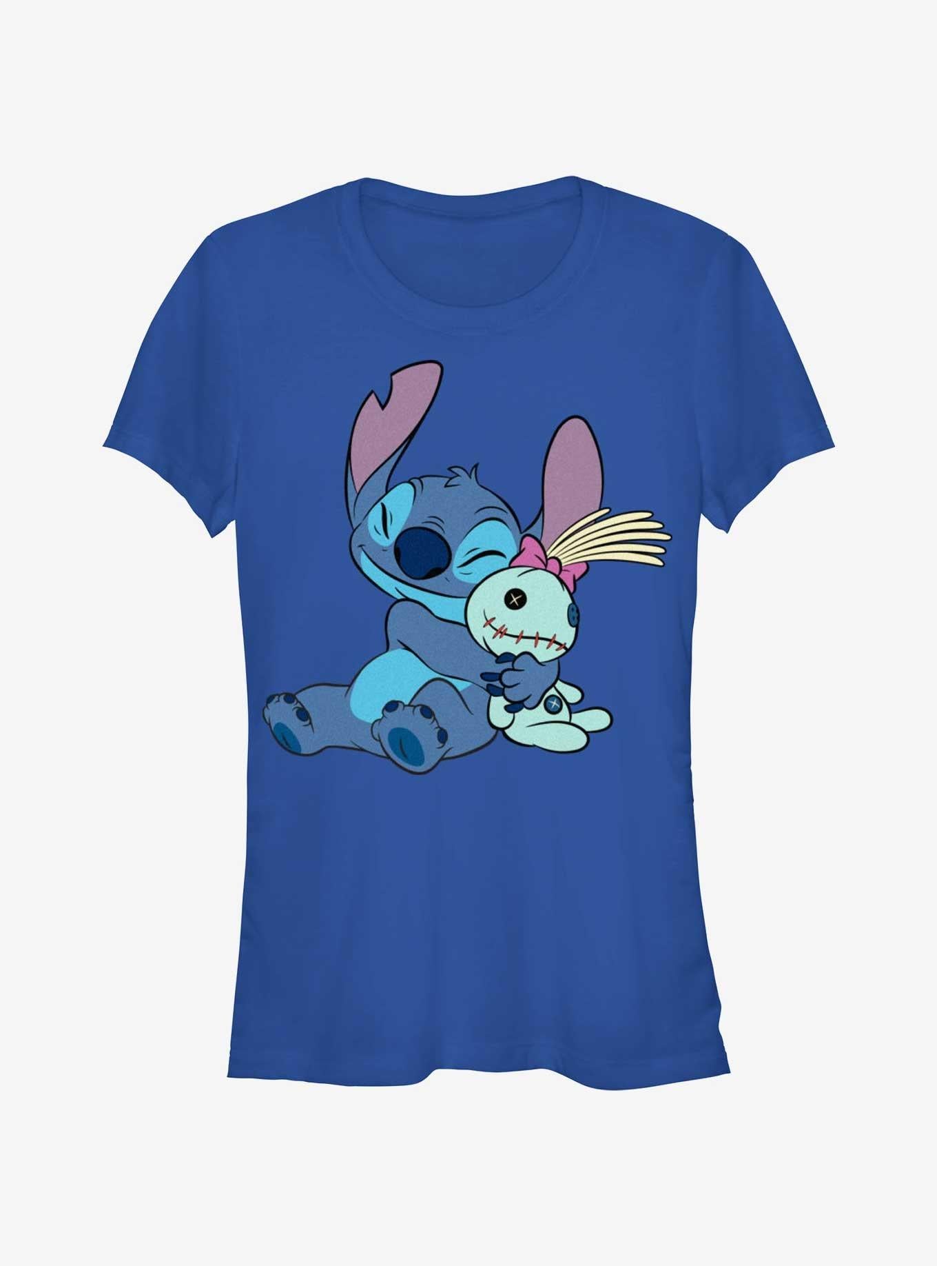 Lilo Stitch Hugging Scrump Girls T Shirt T Shirt Premium Print Daily Wear