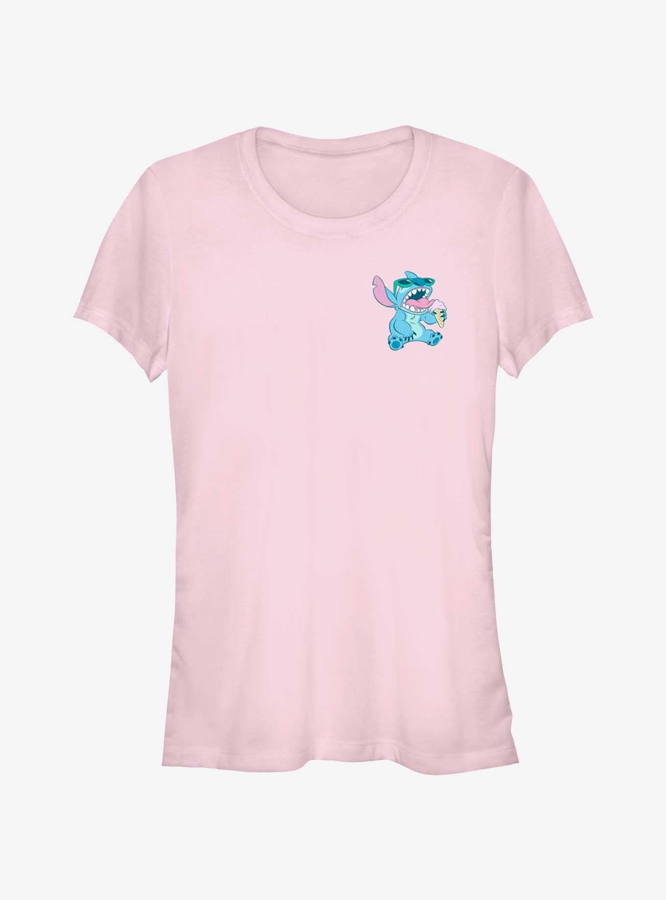 Lilo Stitch Ice Cream Pocket Girls T Shirt T Shirt Comfort Fit Gift Ready