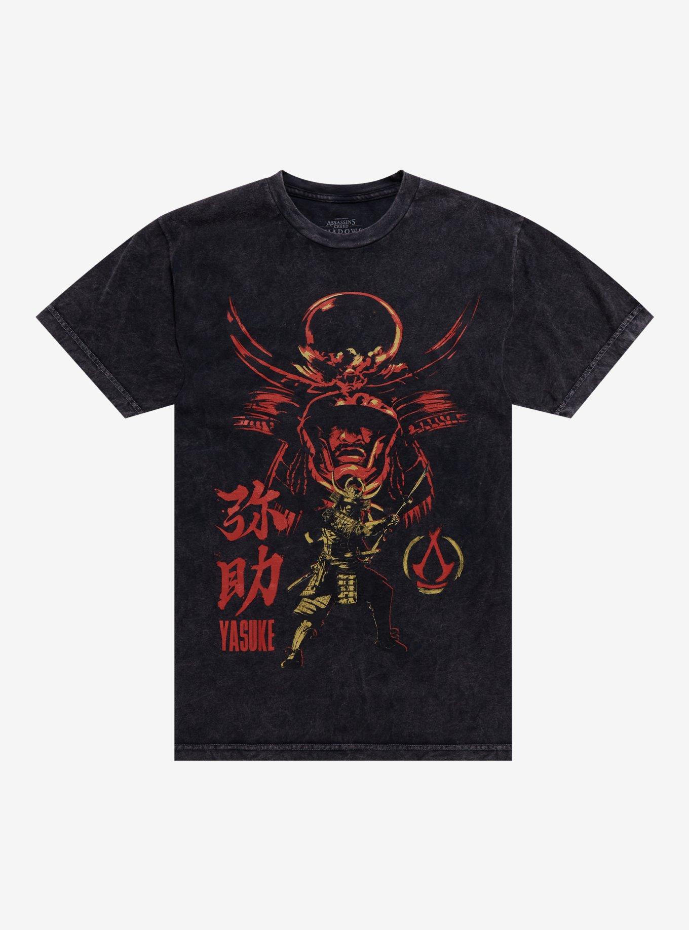 Assassin s Creed Shadows Yasuke Mineral Wash T Shirt T Shirt Comfort Fit Modern Aesthetic