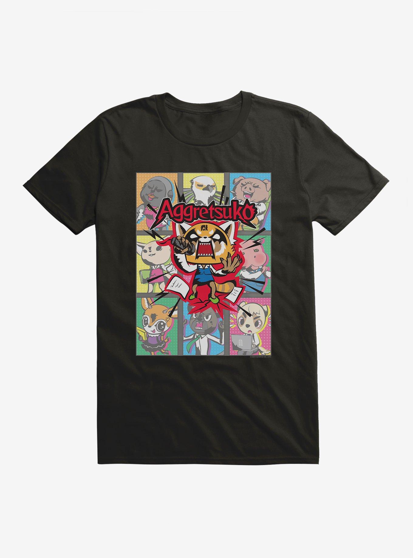 Aggretsuko Screaming Panels T Shirt T Shirt Viral TikTok Gift Ready