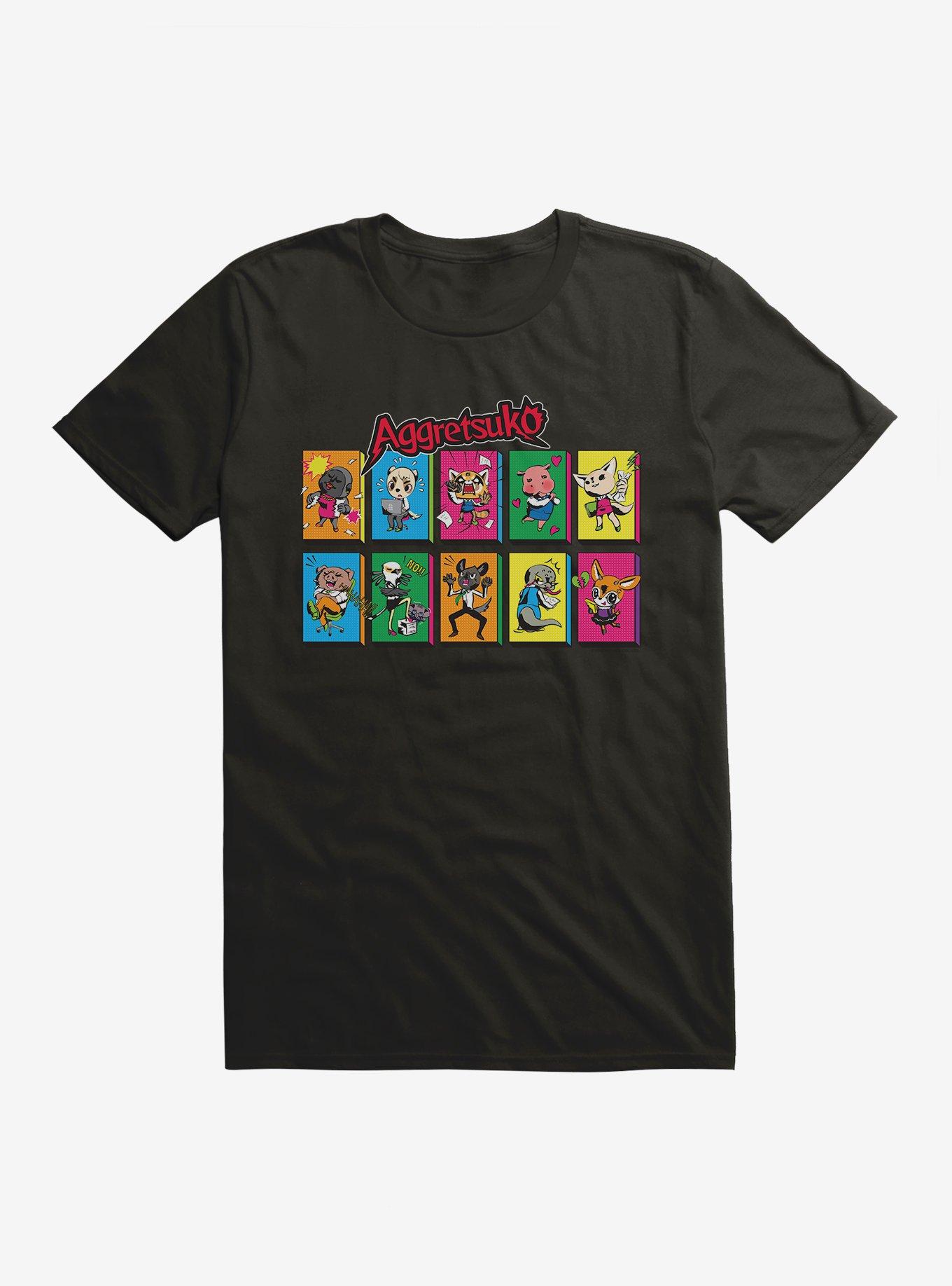 Aggretsuko Character Panels T Shirt T Shirt Viral TikTok Daily Wear