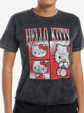 Hello Kitty Collage Mineral Wash Girls Skimmer T Shirt T Shirt Minimal Style