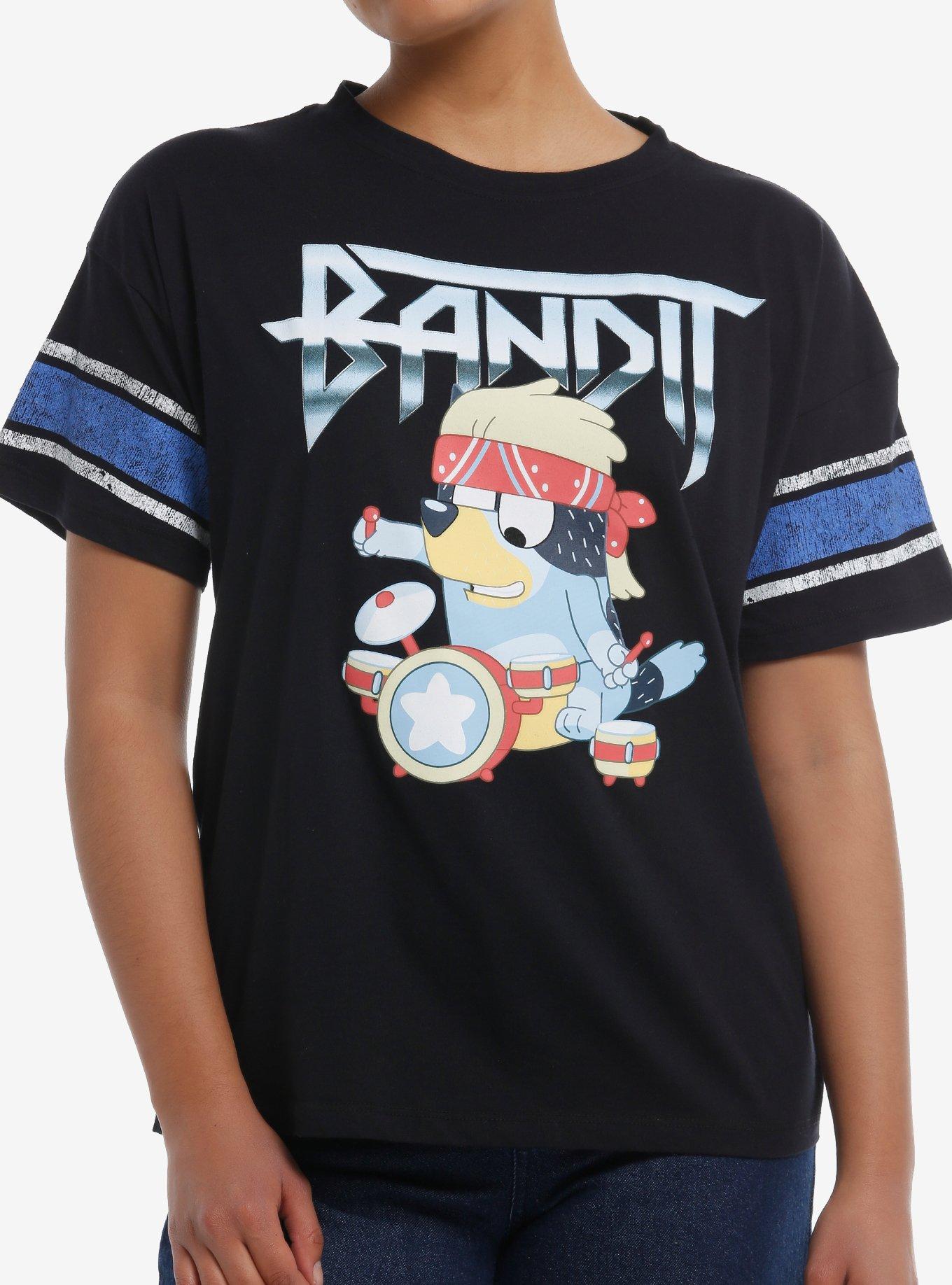 Bluey Bandit Drummer Varsity Girls T Shirt T Shirt Trending US Fan Art Style