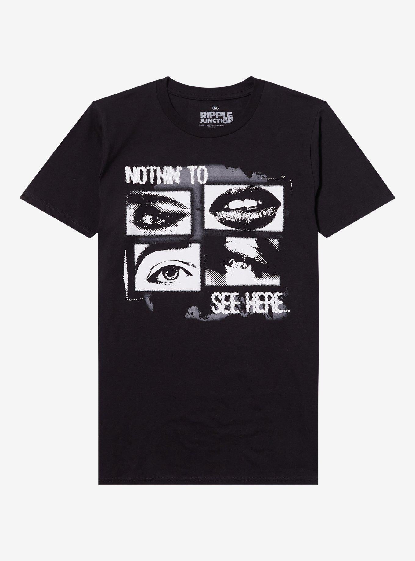 Nothin To See Here Eyes Lips Grid Relaxed Fit T Shirt T Shirt Premium Print Daily Wear