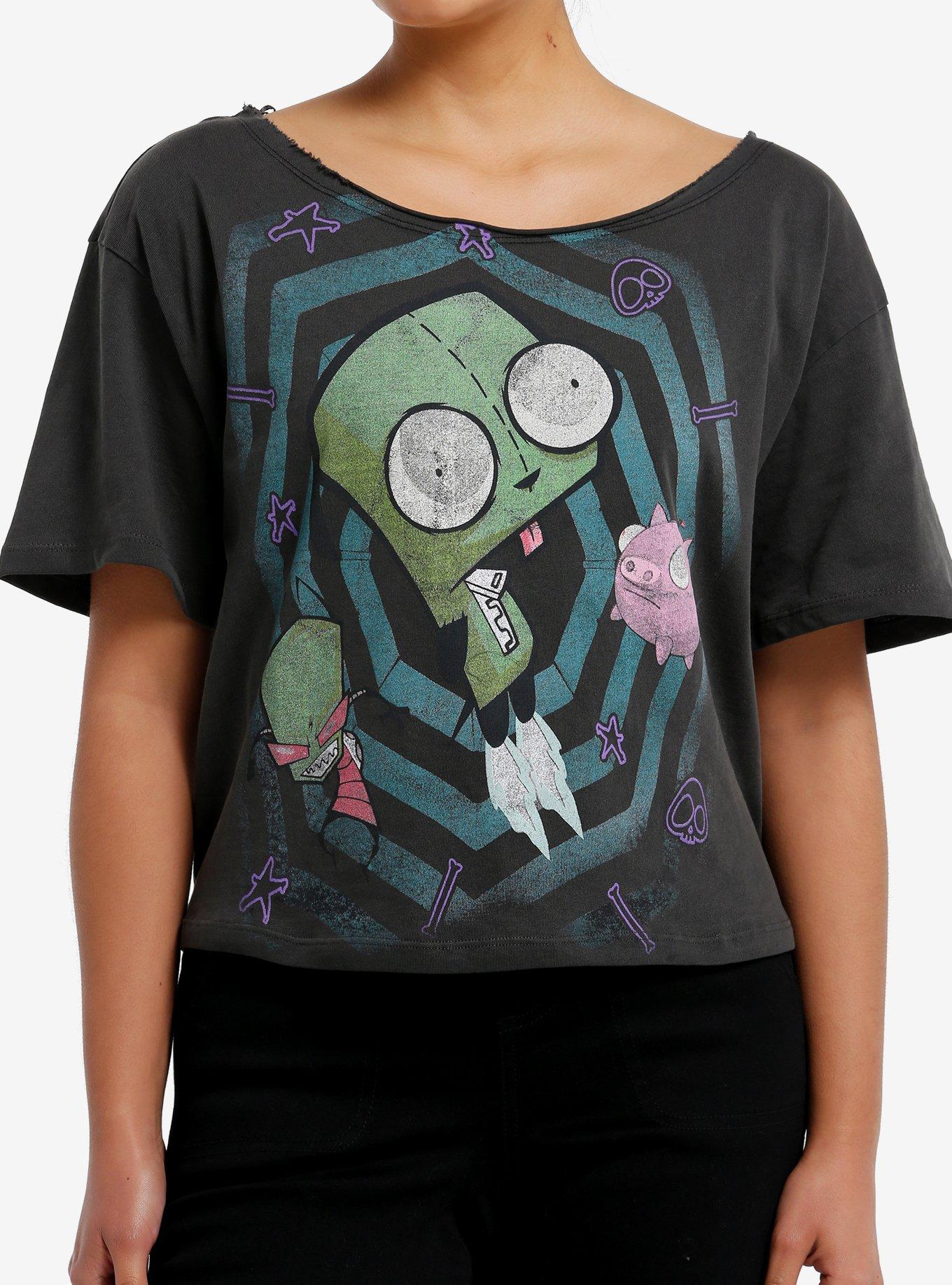 Invader Zim Off The Shoulder Girls Crop T Shirt T Shirt Premium Print Graphic Style