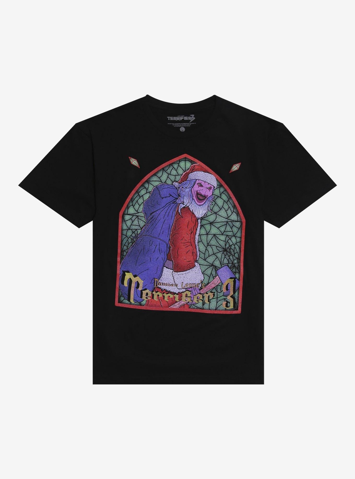 Terrifier Art The Clown Santa Stained Glass T Shirt By Sketch Scythe T Shirt High Search Demand Esports Vibe