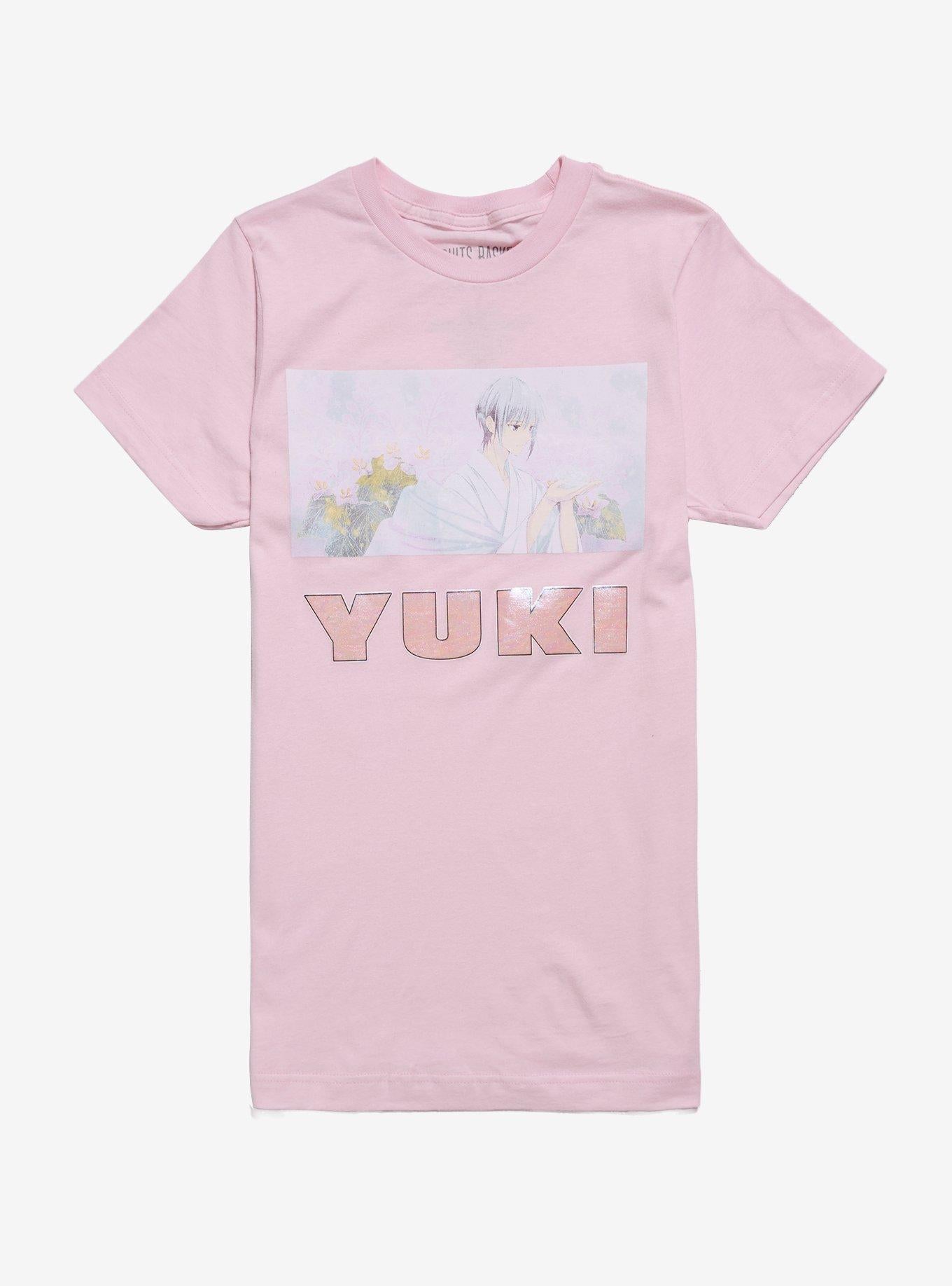 Fruits Basket Yuki Pink Boyfriend Fit Girls T Shirt T Shirt Viral TikTok Modern Aesthetic