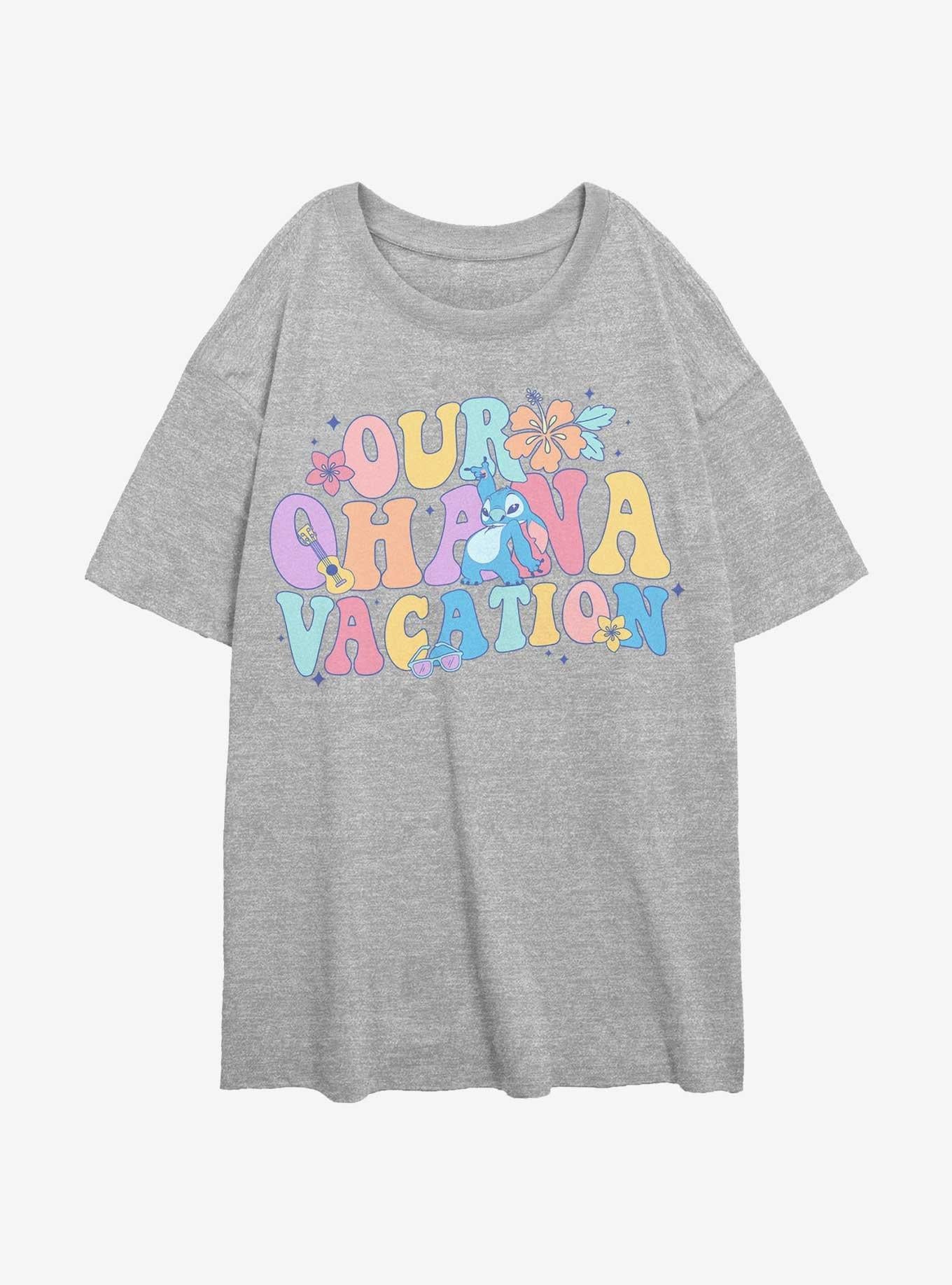 Lilo Stitch Ohana Vacation Girls Oversized T Shirt T Shirt Comfort Fit Gift Ready