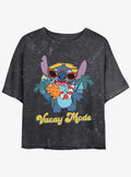 Lilo Stitch On Vacay Girls Mineral Wash Crop T Shirt T Shirt High Search Demand Bold Graphic