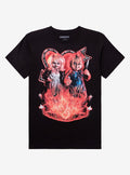 Rock Rebel Chucky Tiffany Flames Portrait T Shirt T Shirt Streetwear Style Modern Aesthetic