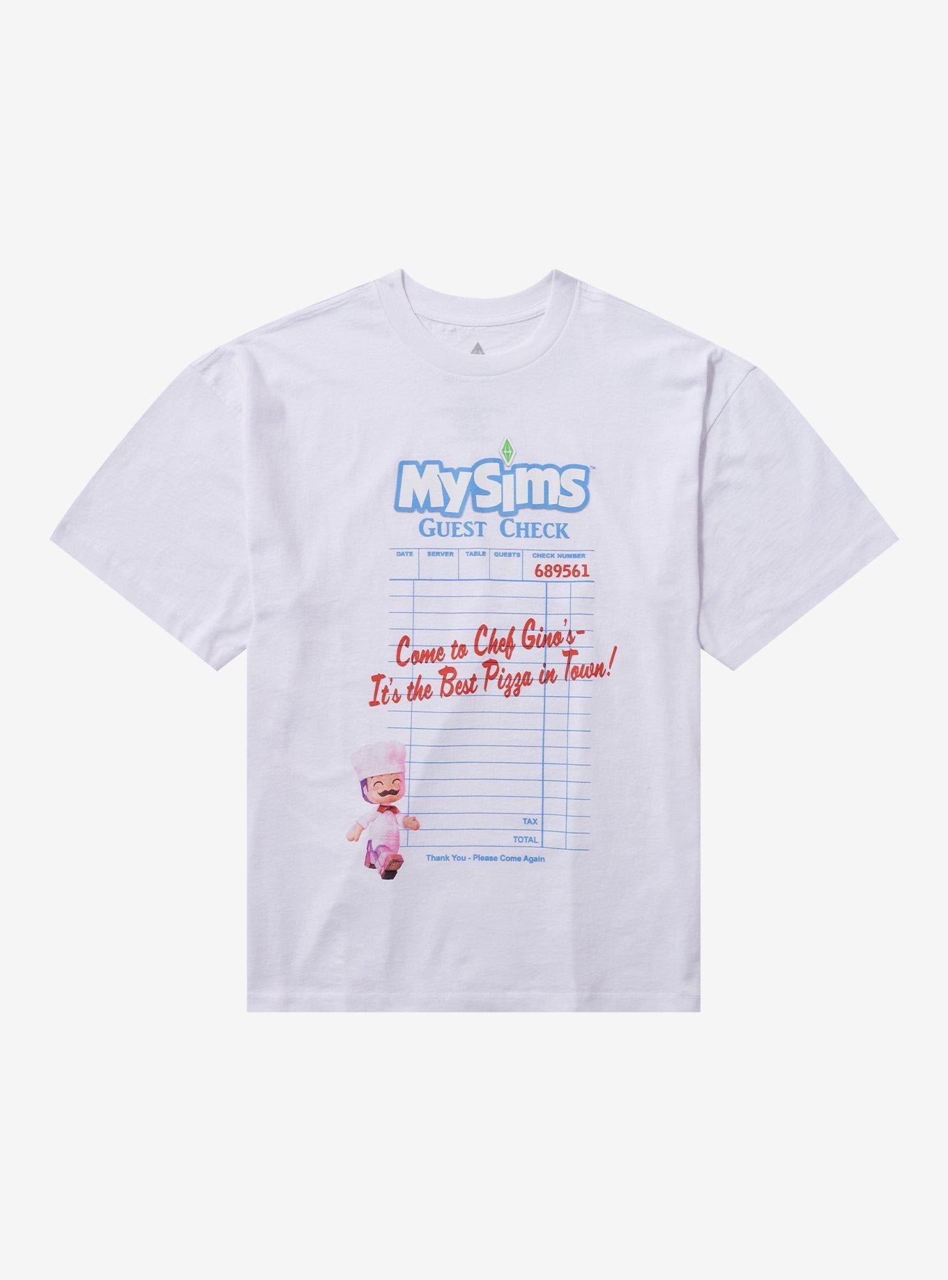 MySims Chef Gino s Receipt Girls T Shirt T Shirt Streetwear Style Modern Aesthetic