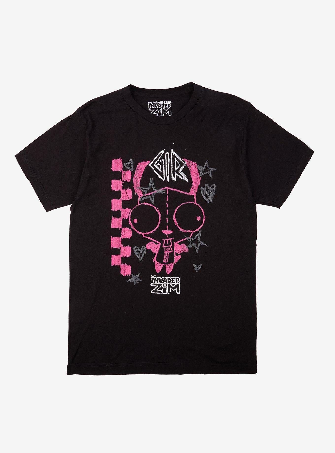 Invader Zim GIR Chalk Art Girls T Shirt T Shirt Clean Design