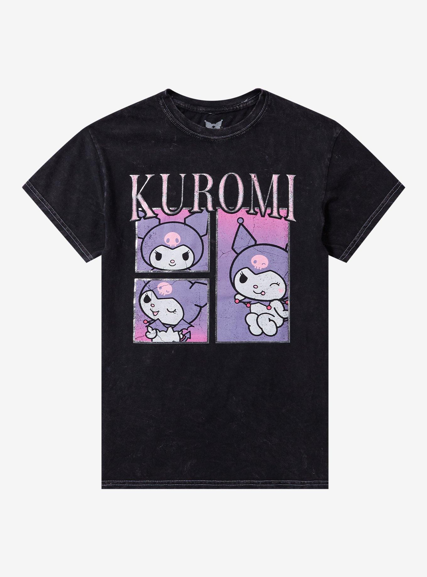 Kuromi Faded Print Foil Girls T Shirt T Shirt Premium Print Modern Aesthetic