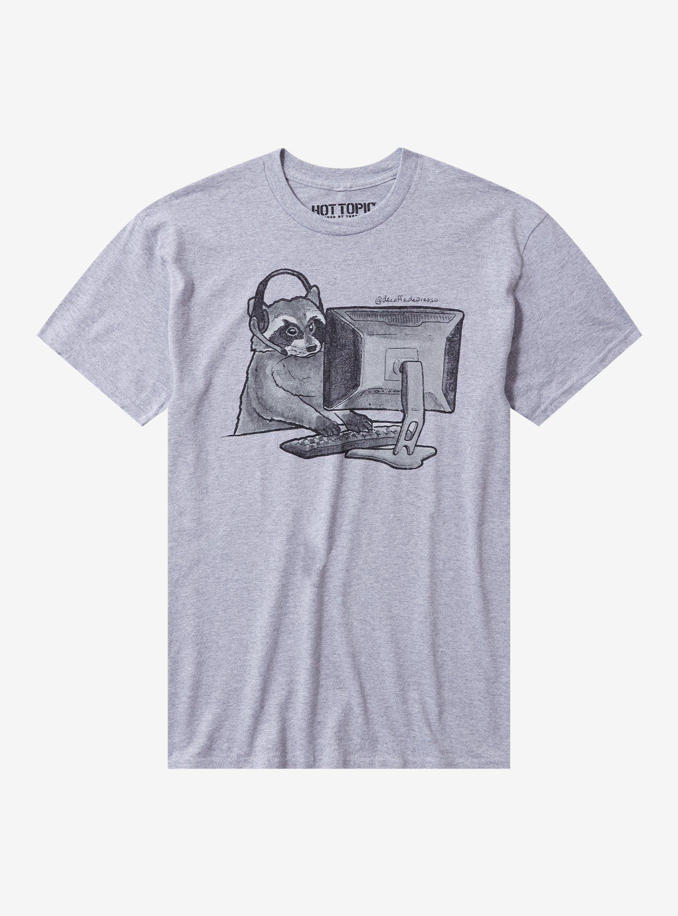 Raccoon Gaming T Shirt By Decaffedepresso T Shirt Streetwear Style Graphic Style