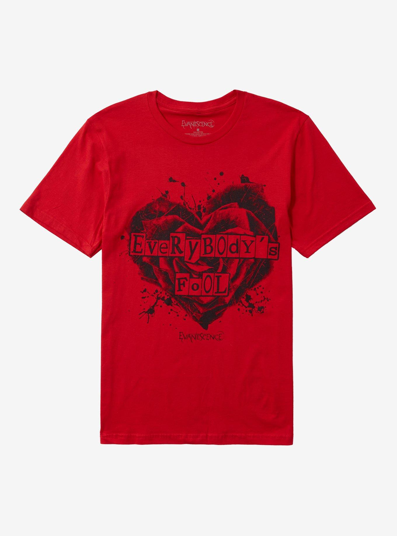 Evanescence Everybody s Fool Heart Boyfriend Fit Girls T Shirt T Shirt Trending US Fan Art Style