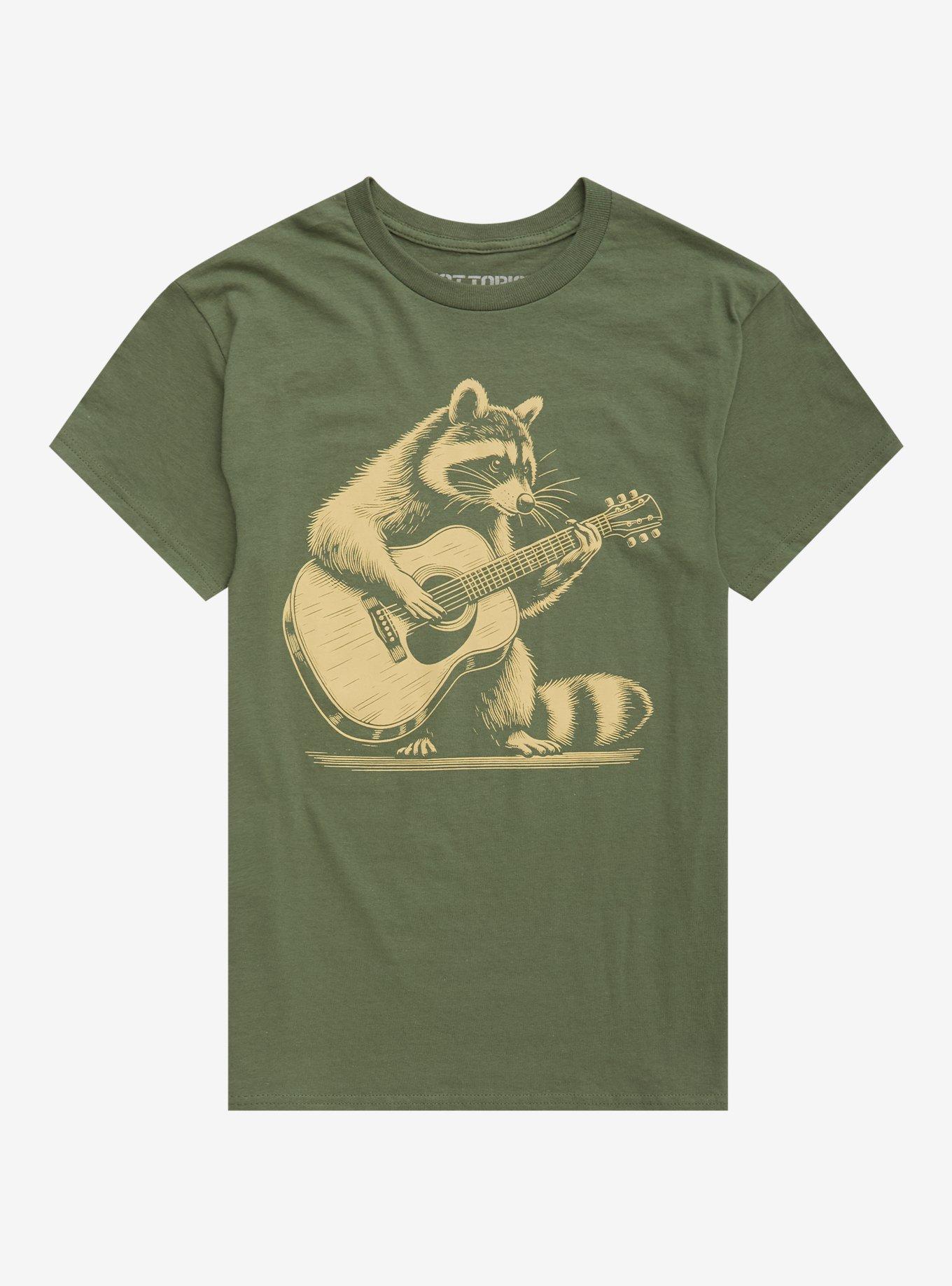 Raccoon Guitar T Shirt T Shirt Viral TikTok Daily Wear
